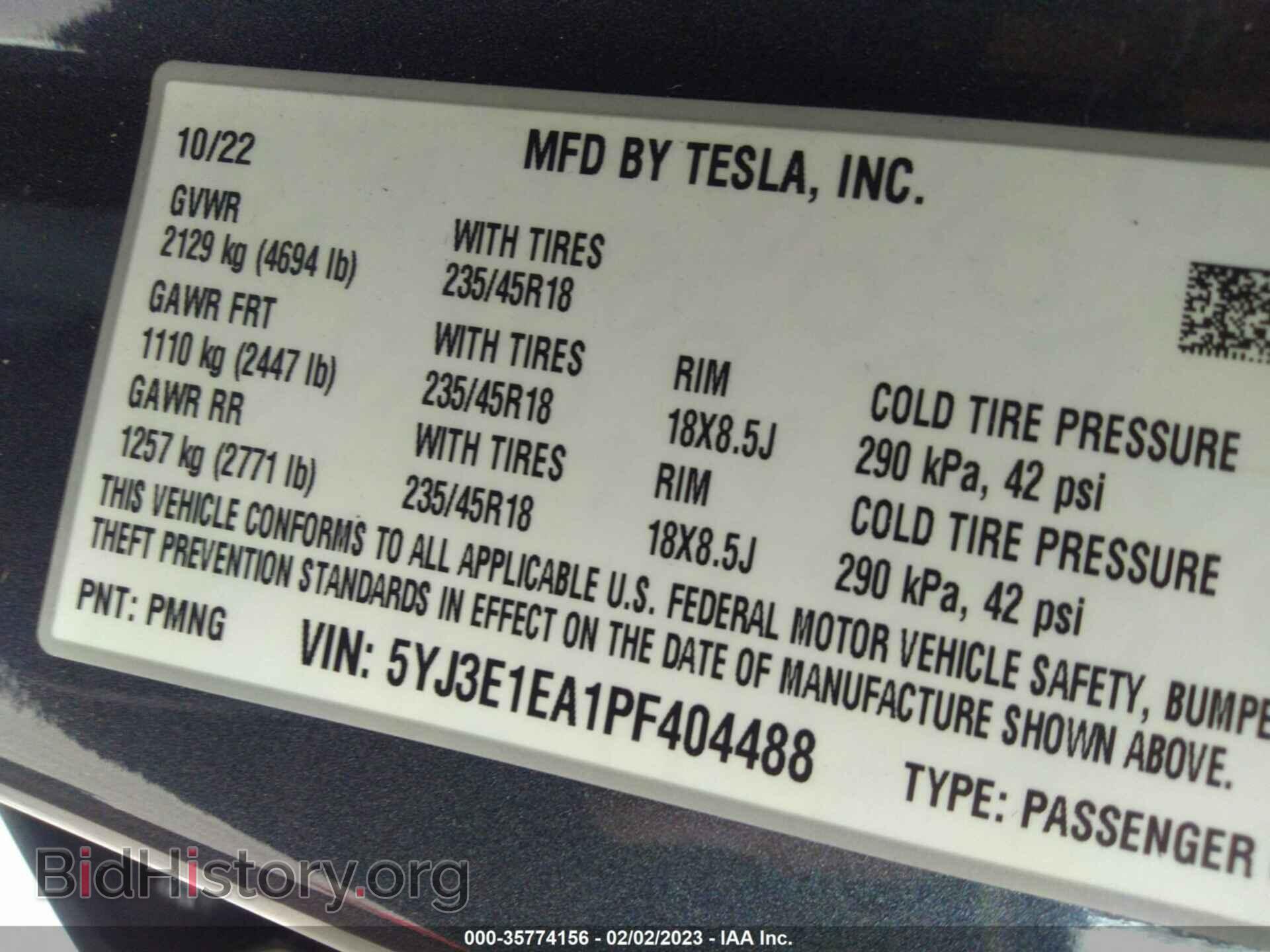 2023 TESLA MODEL 3 - VIN: 5YJ3E1EA1PF404488 - Photo 9