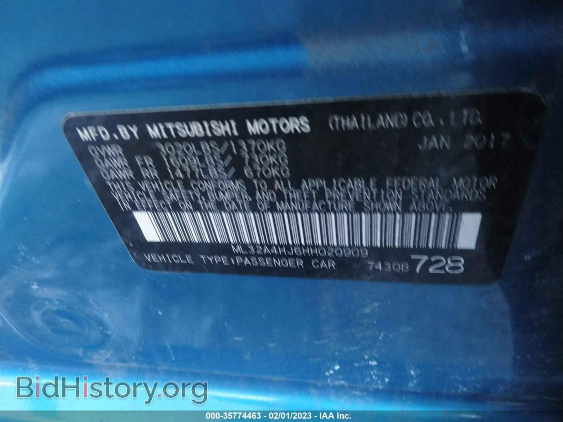 2017 MITSUBISHI MIRAGE - VIN: ML32A4HJ6HH020909 - Фото 9