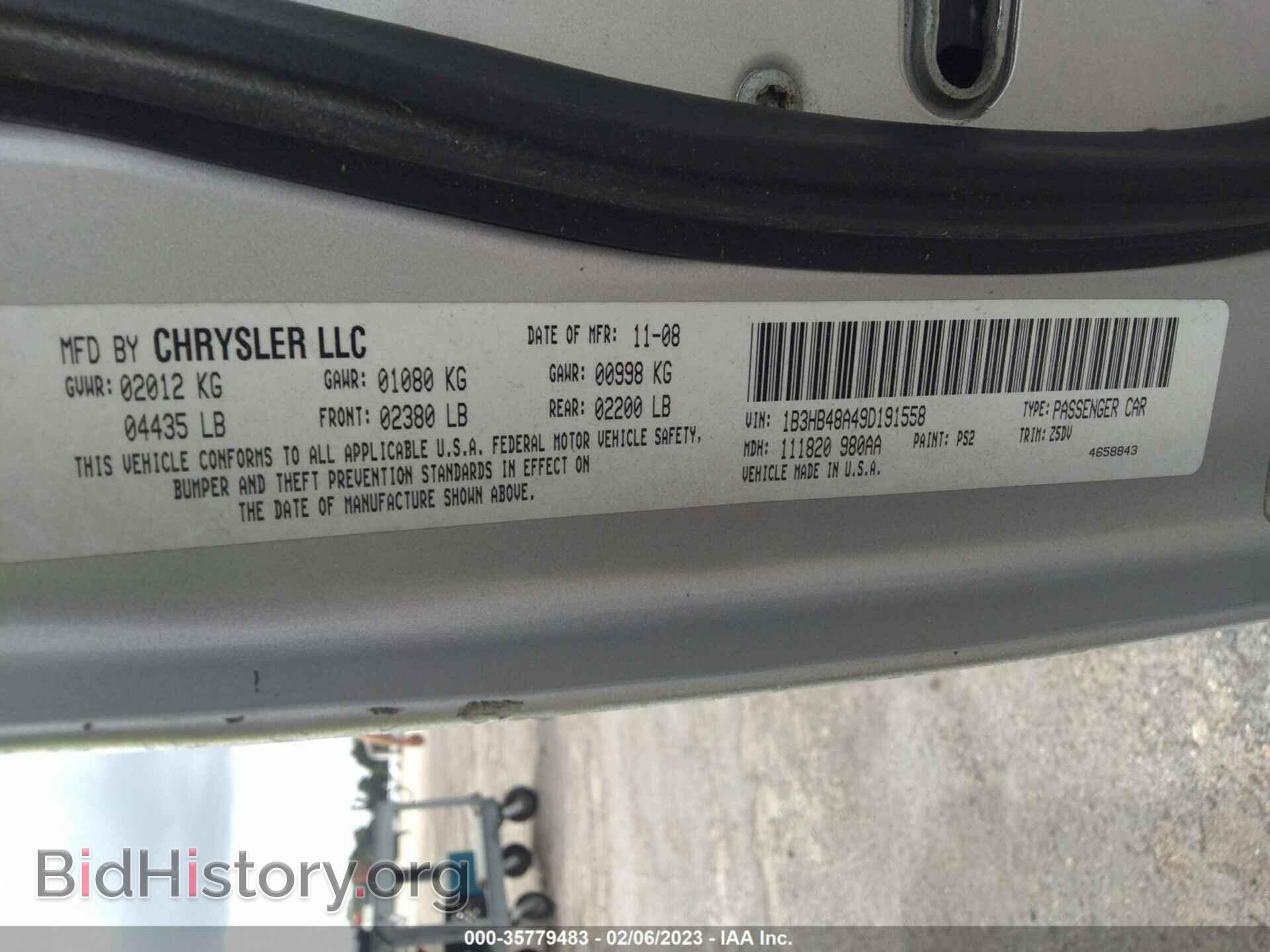 2009 DODGE CALIBER - VIN: 1B3HB48A49D191558 - Фото 9