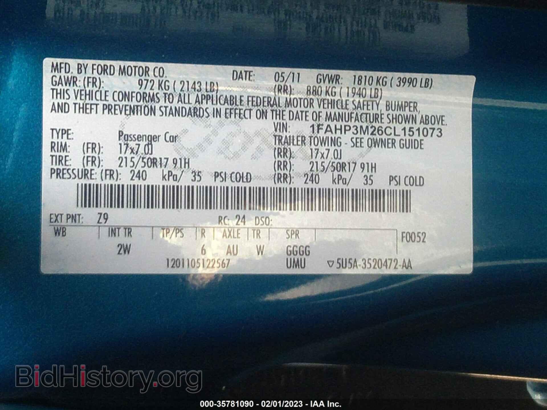 2012 FORD FOCUS - VIN: 1FAHP3M26CL151073 - Photo 9