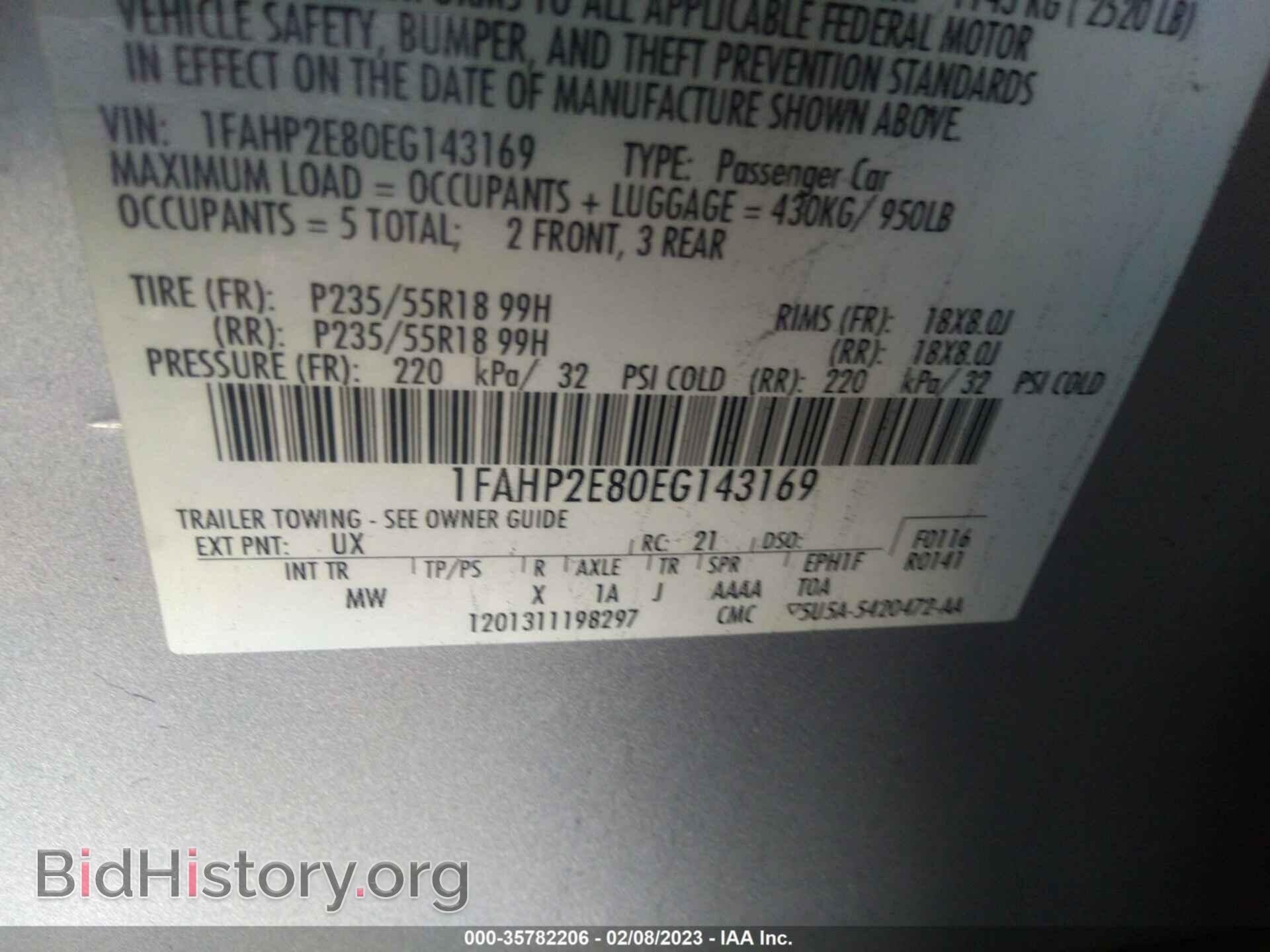 2014 FORD TAURUS - VIN: 1FAHP2E80EG143169 - Photo 9