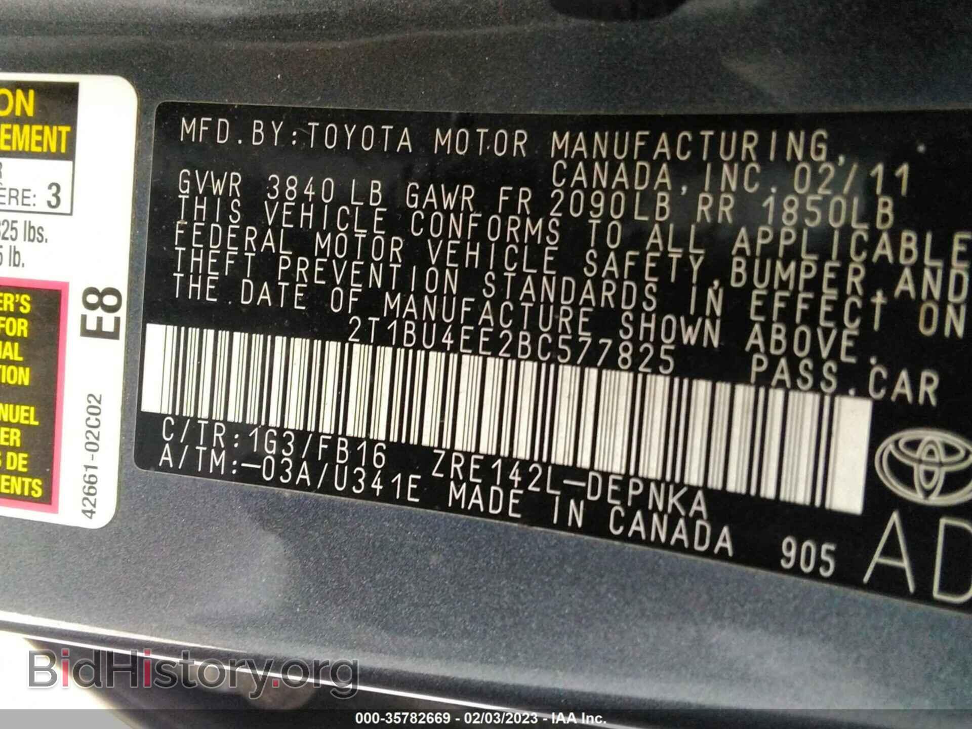2011 TOYOTA COROLLA - VIN: 2T1BU4EE2BC577825 - Фото 9