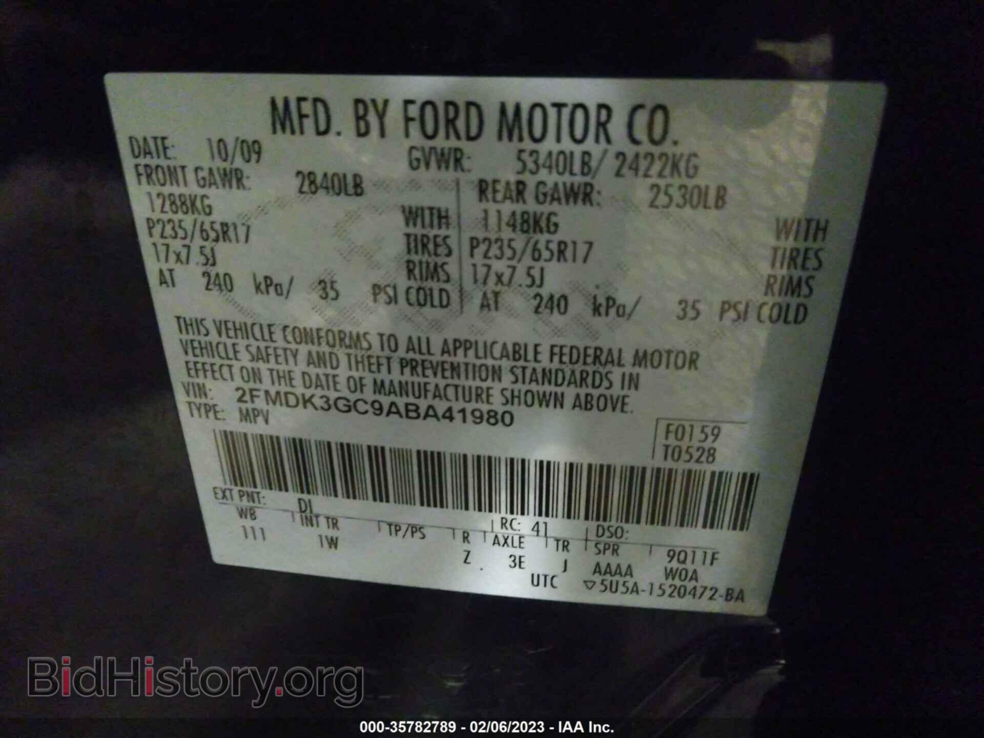 2010 FORD EDGE - VIN: 2FMDK3GC9ABA41980 - Фото 9