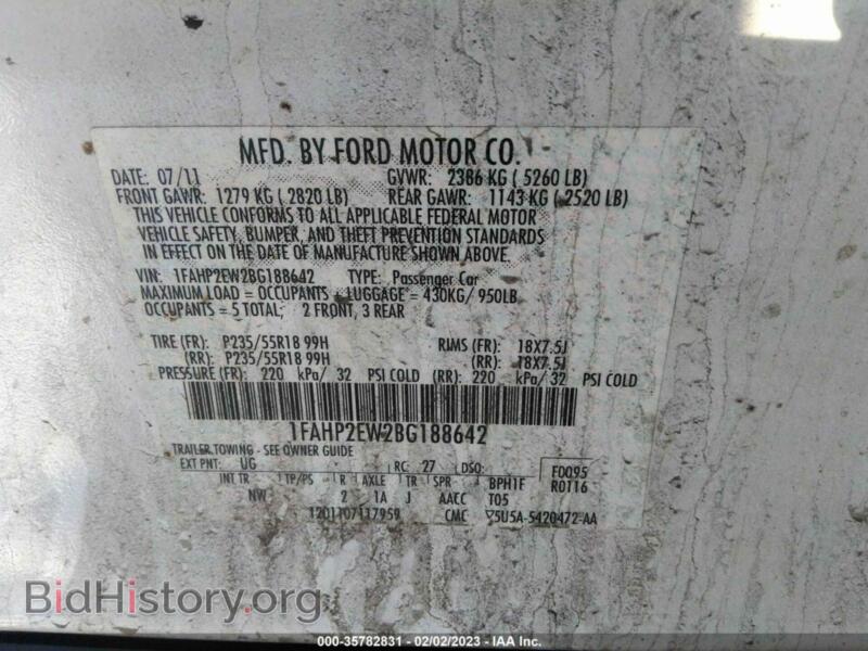 2011 Ford TAURUS (VIN 1FAHP2EW2BG188642) — фото 9 из 11