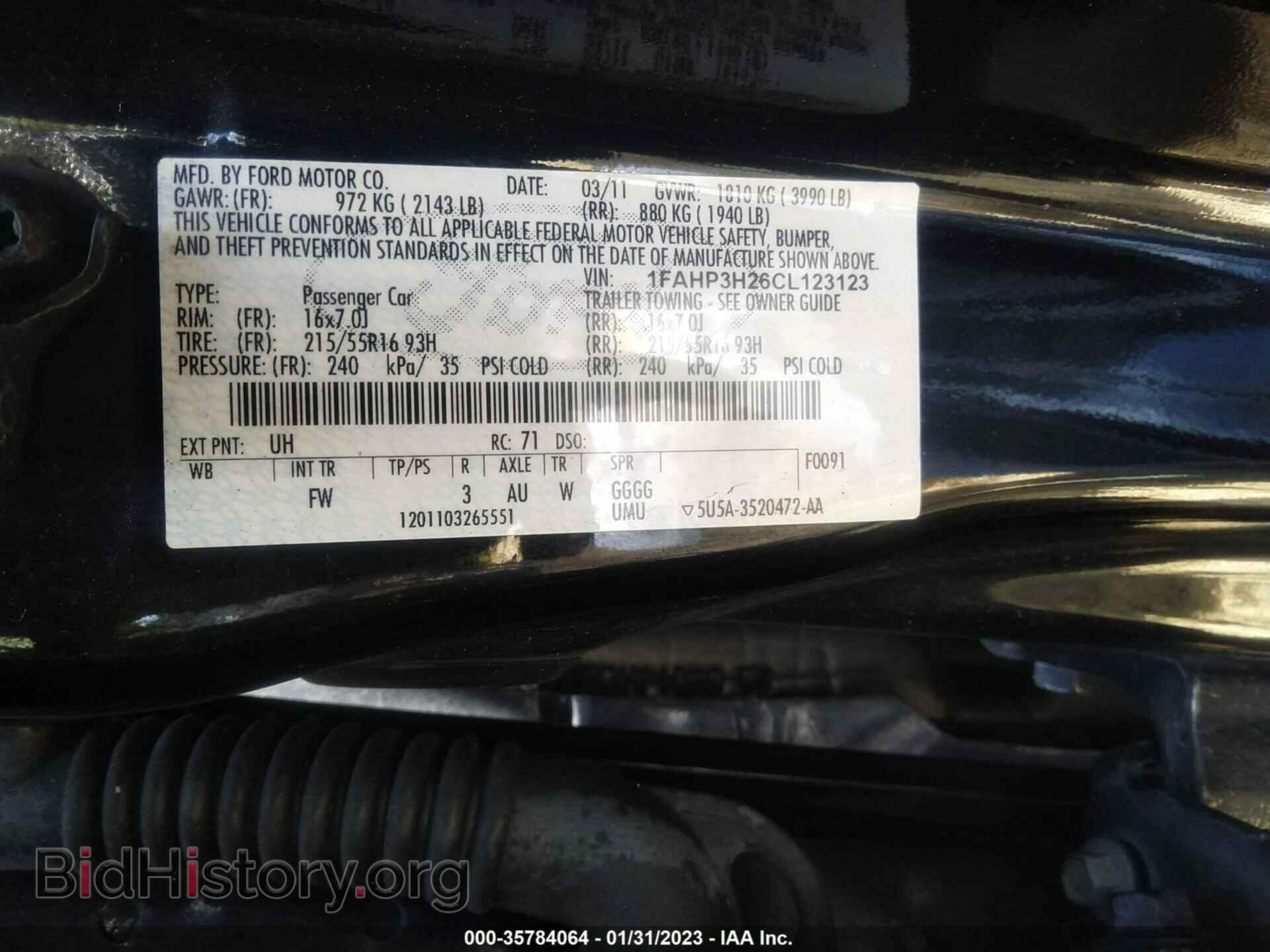 2012 FORD FOCUS - VIN: 1FAHP3H26CL123123 - Фото 9