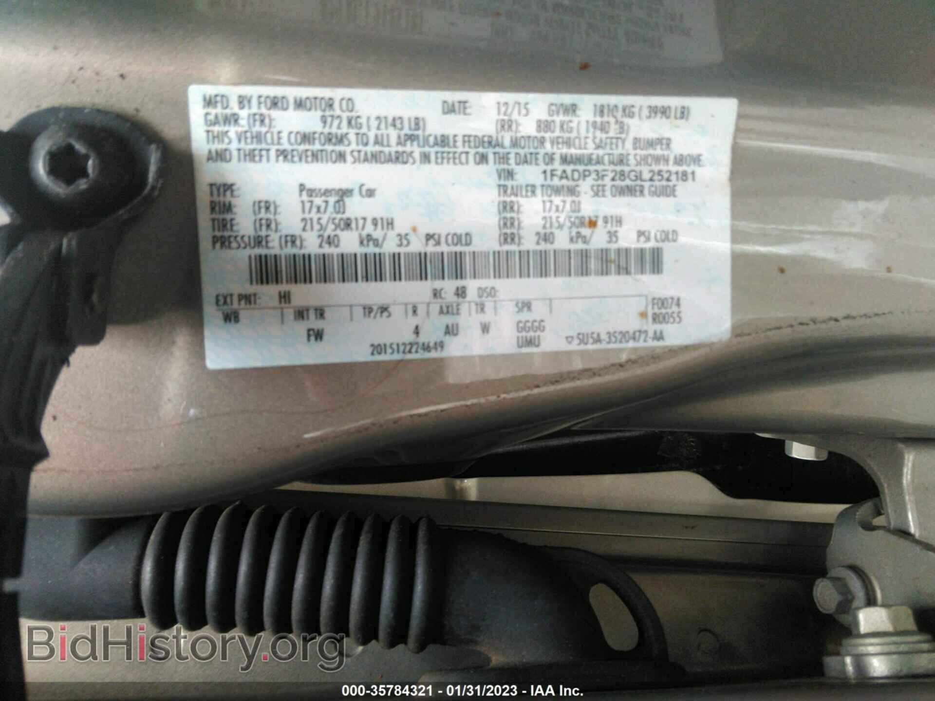 2016 FORD FOCUS - VIN: 1FADP3F28GL252181 - Фото 9