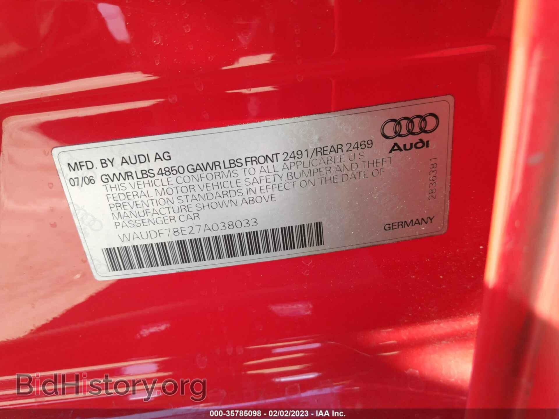2007 AUDI A4 - VIN: WAUDF78E27A038033 - Photo 9