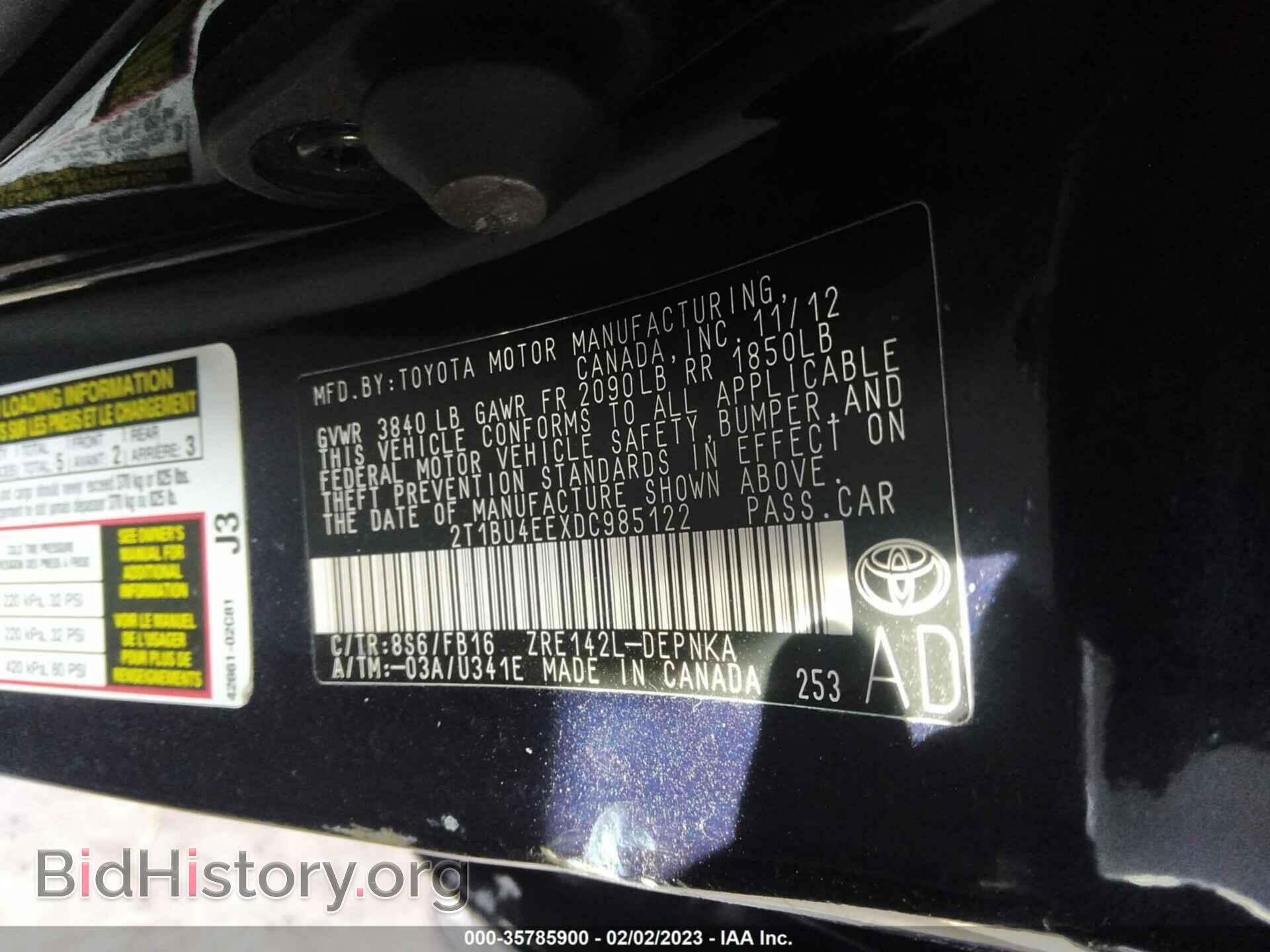 2013 TOYOTA COROLLA - VIN: 2T1BU4EEXDC985122 - Фото 9