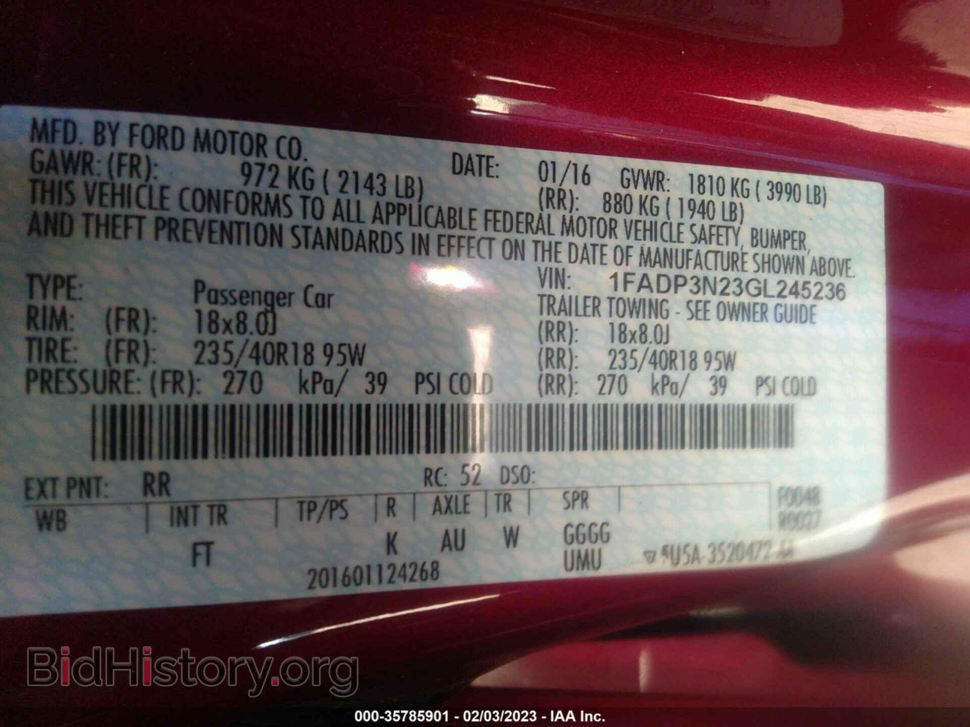 2016 FORD FOCUS - VIN: 1FADP3N23GL245236 - Фото 9