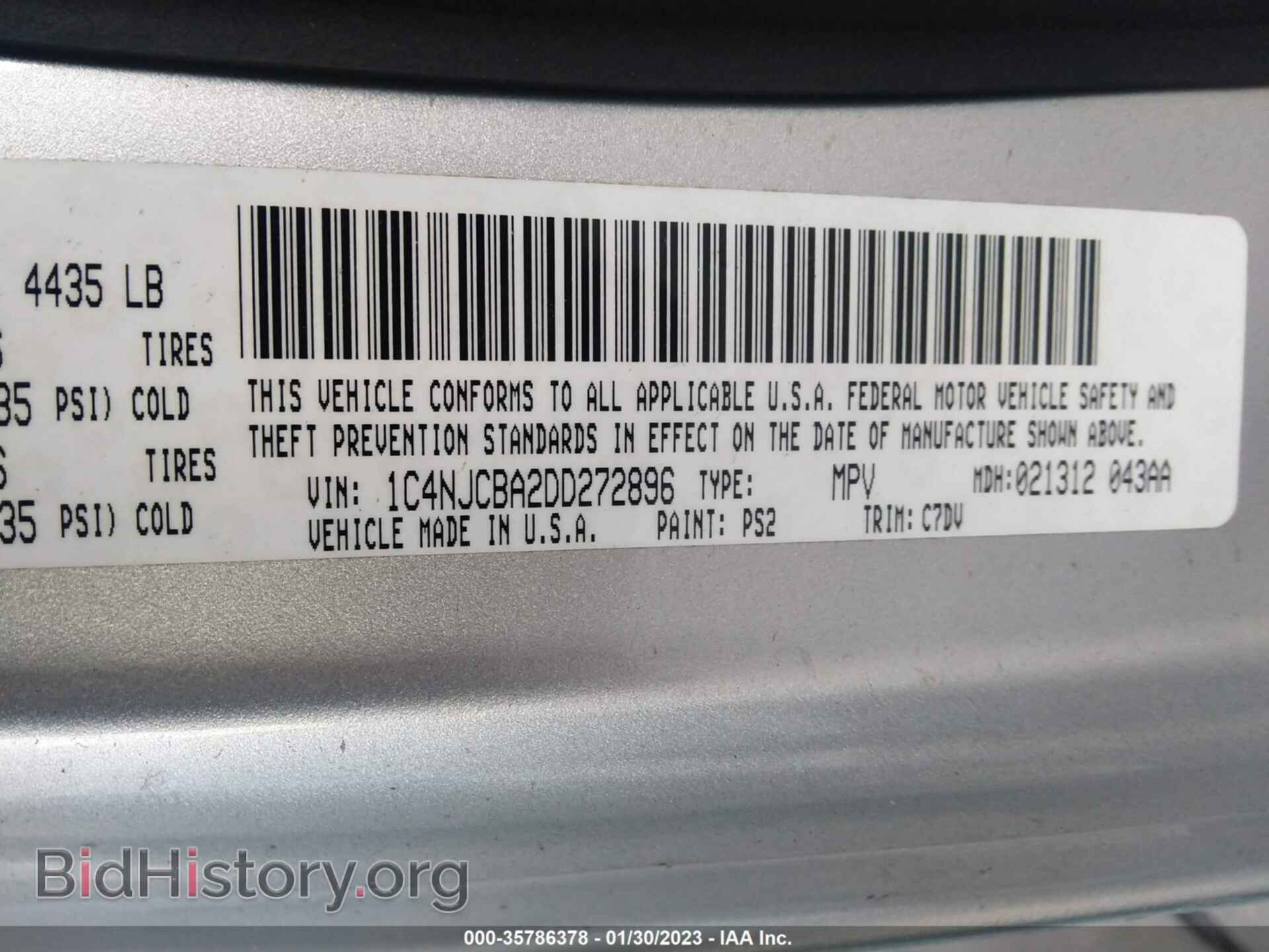 2013 JEEP COMPASS - VIN: 1C4NJCBA2DD272896 - Фото 9