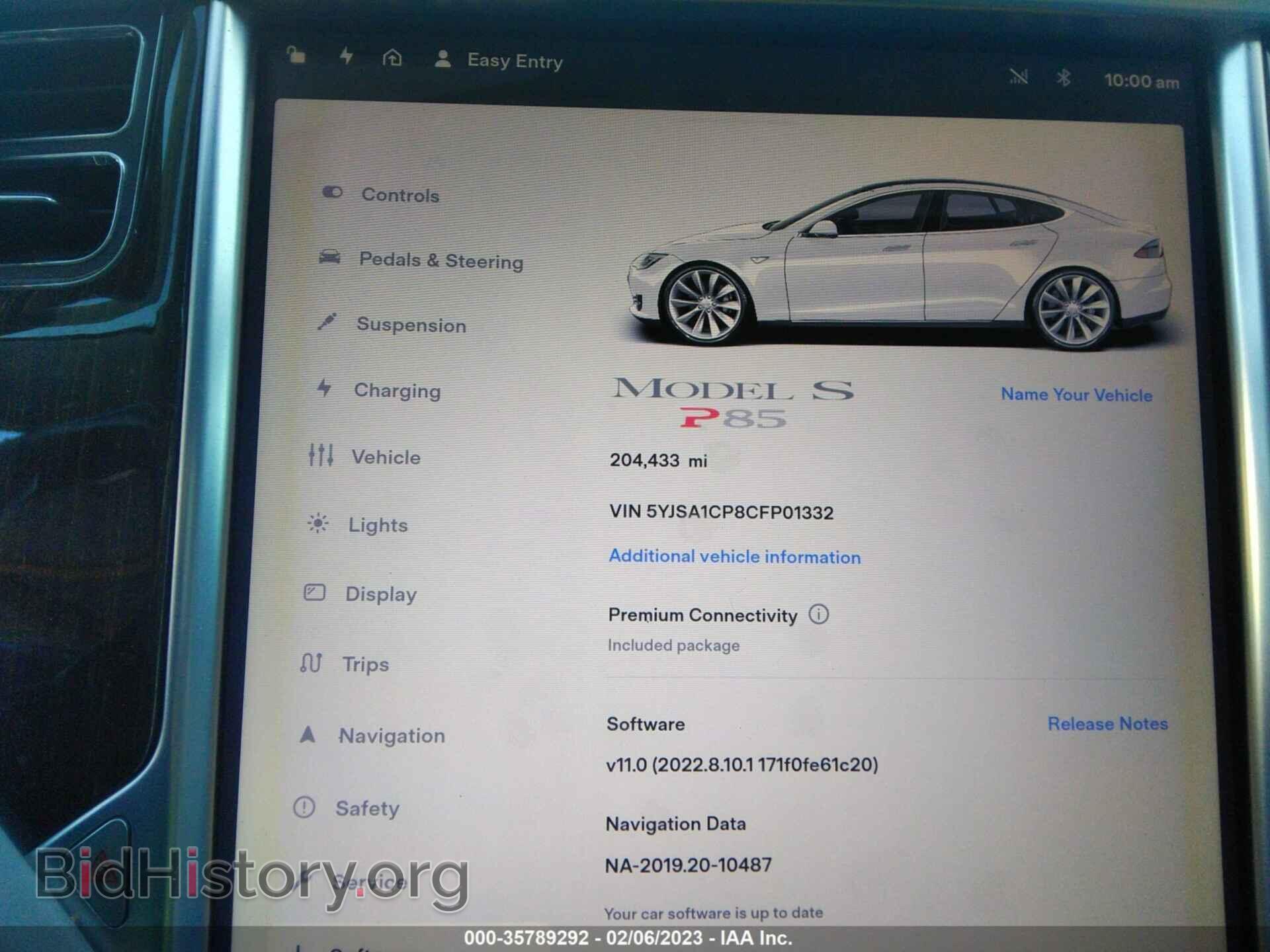 2012 TESLA MODEL S - VIN: 5YJSA1CP8CFP01332 - Фото 7