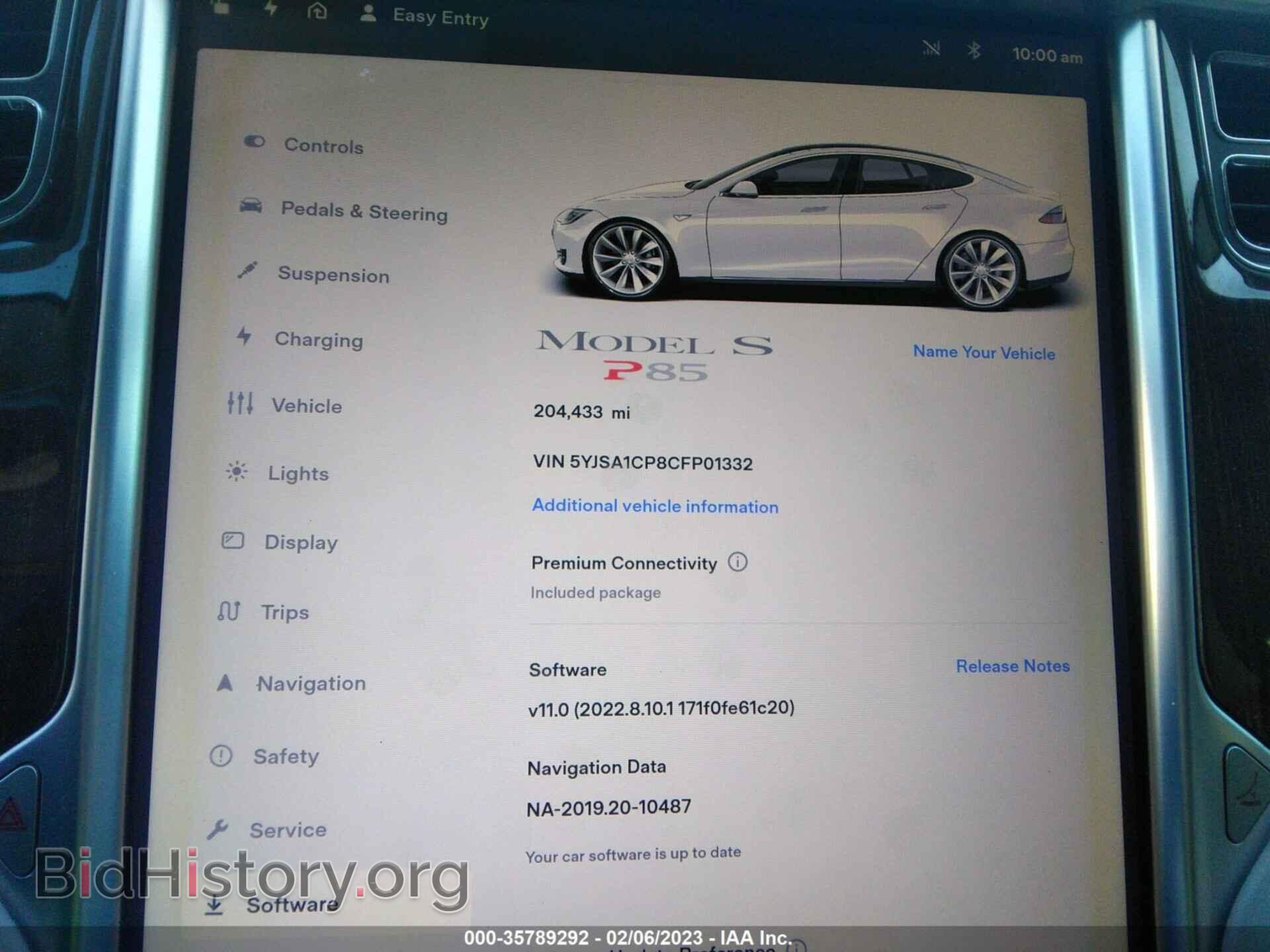 2012 TESLA MODEL S - VIN: 5YJSA1CP8CFP01332 - Фото 9