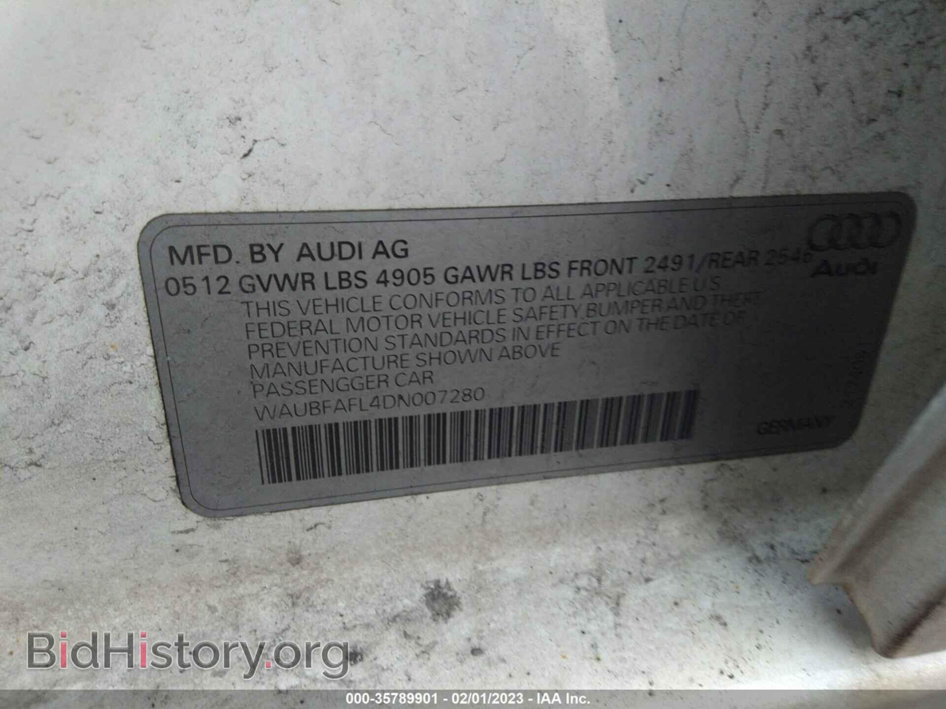 2013 AUDI A4 - VIN: WAUBFAFL4DN007280 - Фото 9