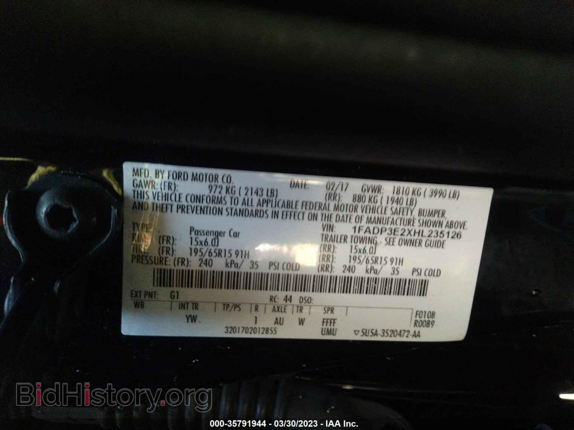 2017 FORD FOCUS - VIN: 1FADP3E2XHL235126 - Фото 9