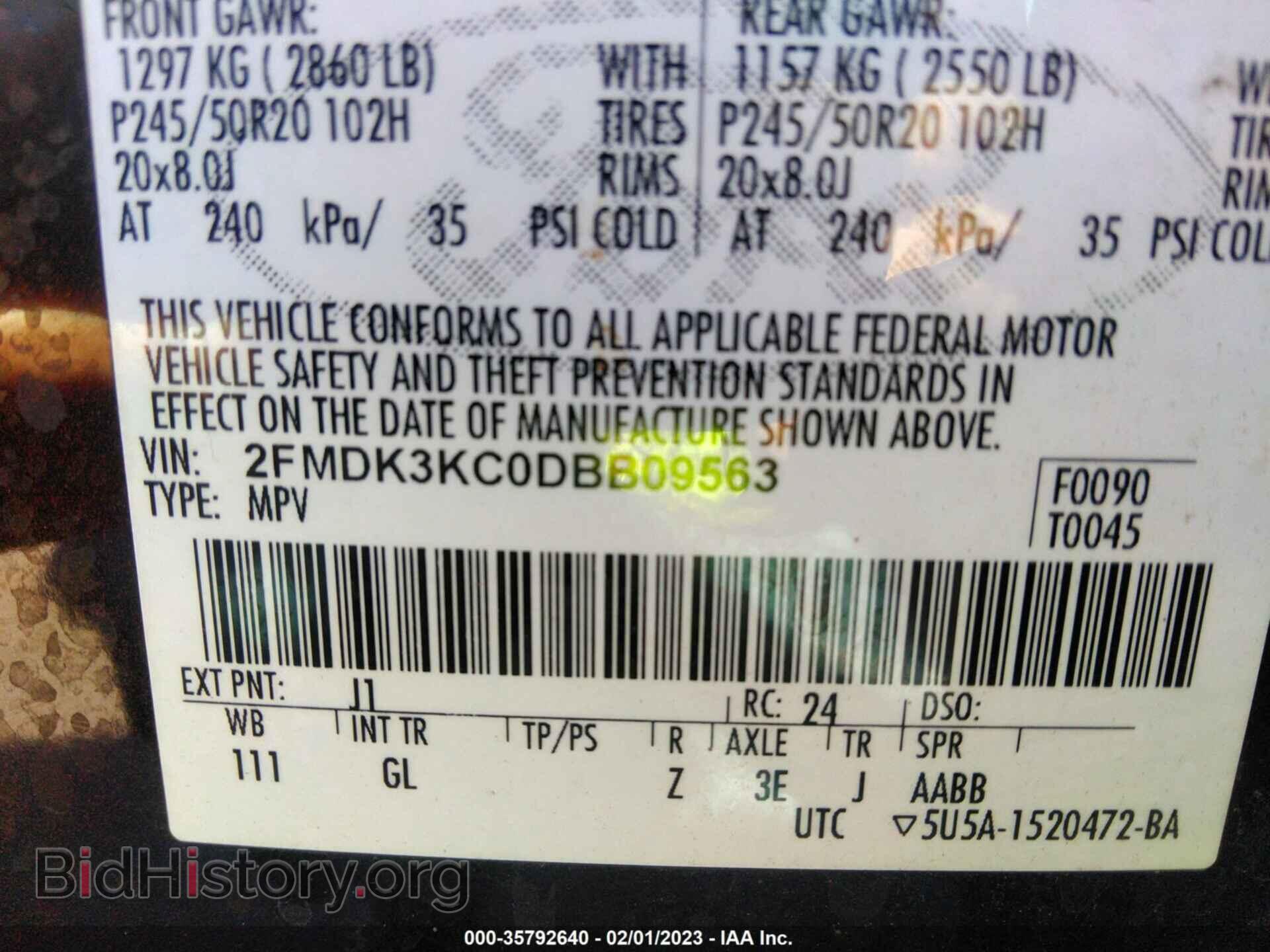 2013 FORD EDGE - VIN: 2FMDK3KC0DBB09563 - Photo 9