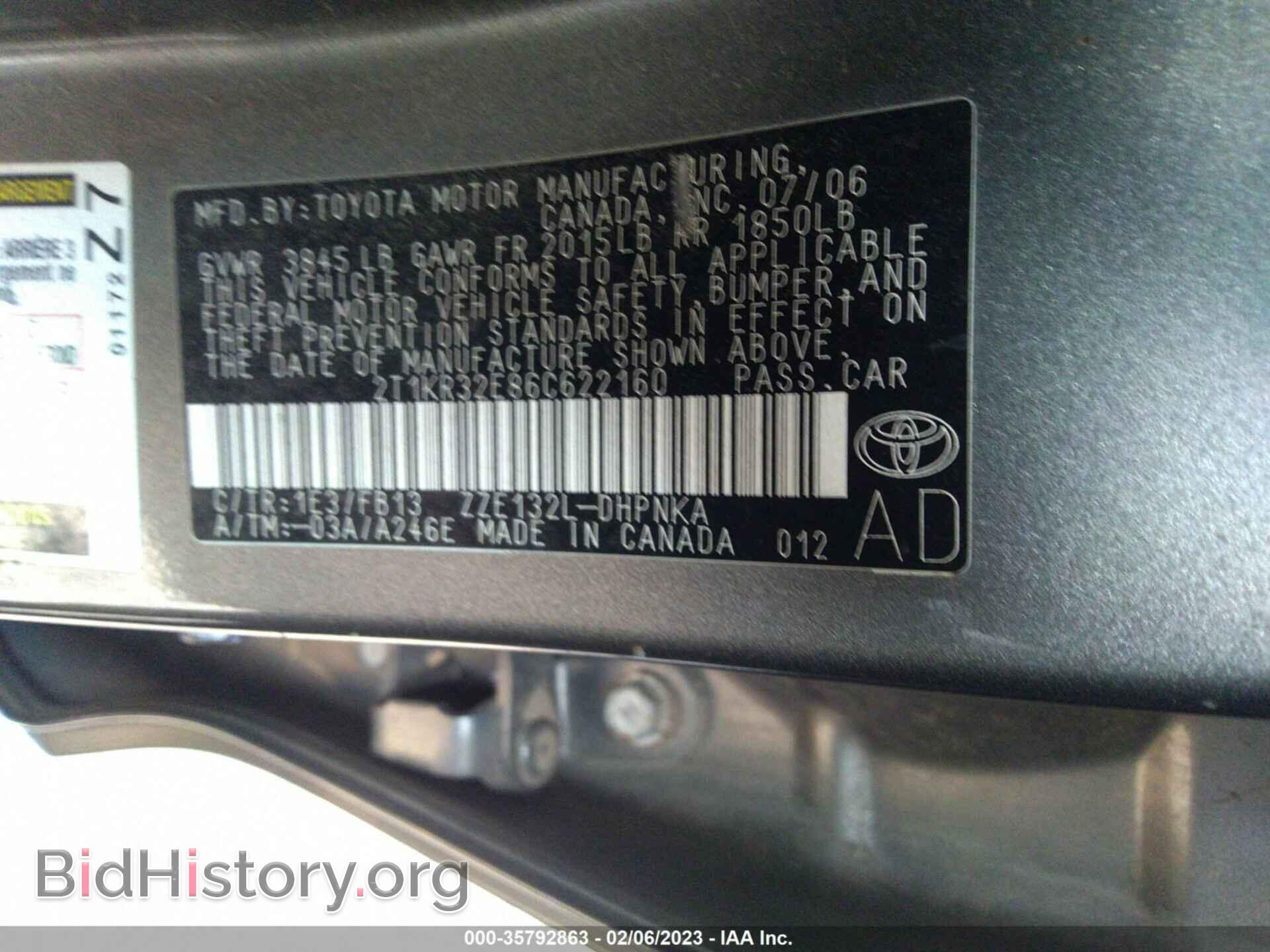 2006 TOYOTA MATRIX - VIN: 2T1KR32E86C622160 - Фото 9