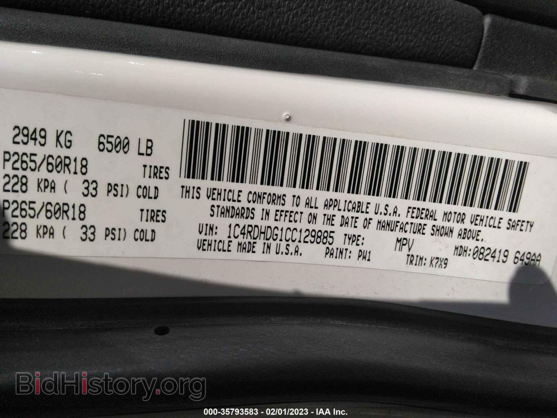 2012 DODGE DURANGO - VIN: 1C4RDHDG1CC129885 - Фото 9