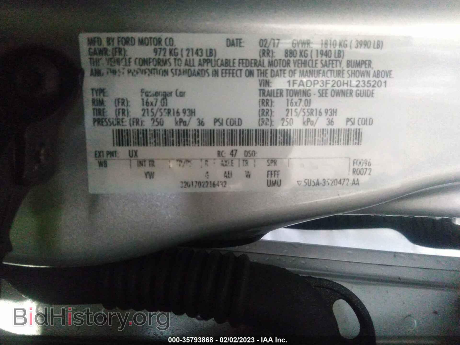 2017 FORD FOCUS - VIN: 1FADP3F20HL235201 - Photo 9