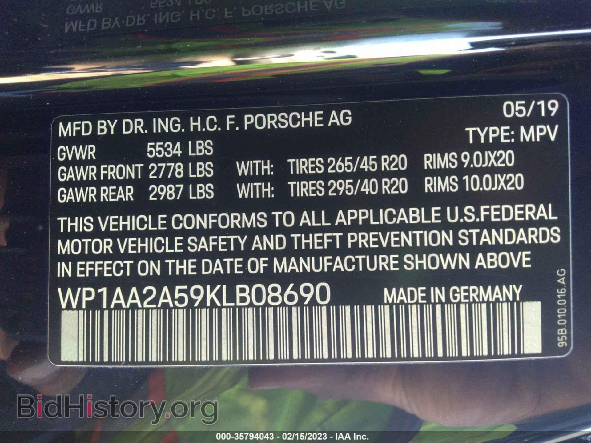 2019 PORSCHE MACAN - VIN: WP1AA2A59KLB08690 - Photo 9