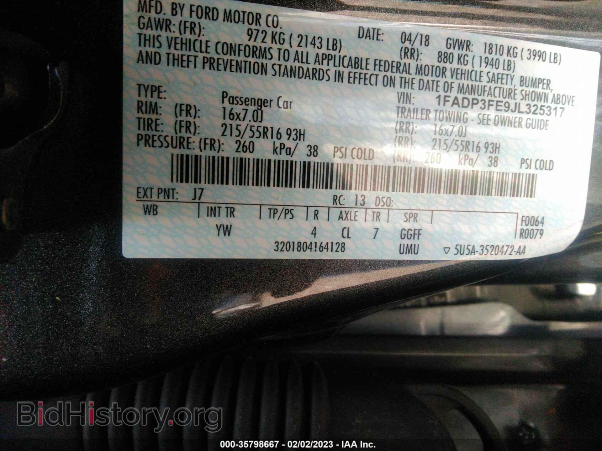 2018 FORD FOCUS - VIN: 1FADP3FE9JL325317 - Фото 9