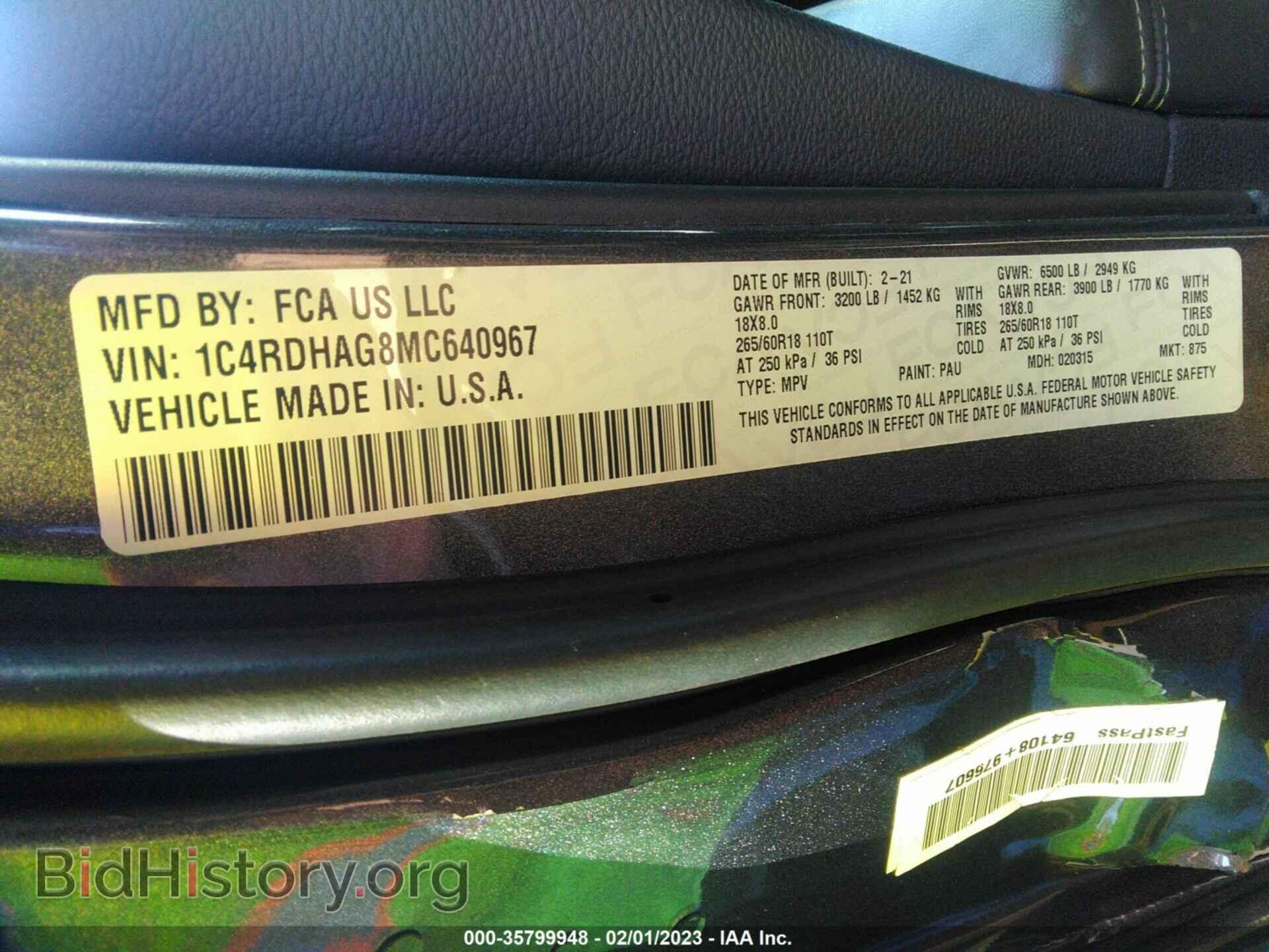 2021 DODGE DURANGO - VIN: 1C4RDHAG8MC640967 - Фото 9