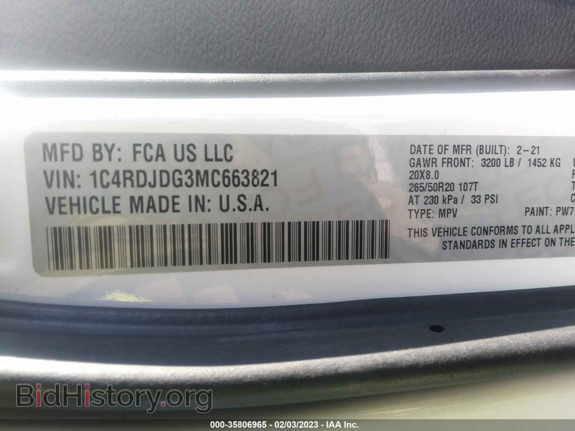 2021 DODGE DURANGO - VIN: 1C4RDJDG3MC663821 - Photo 9