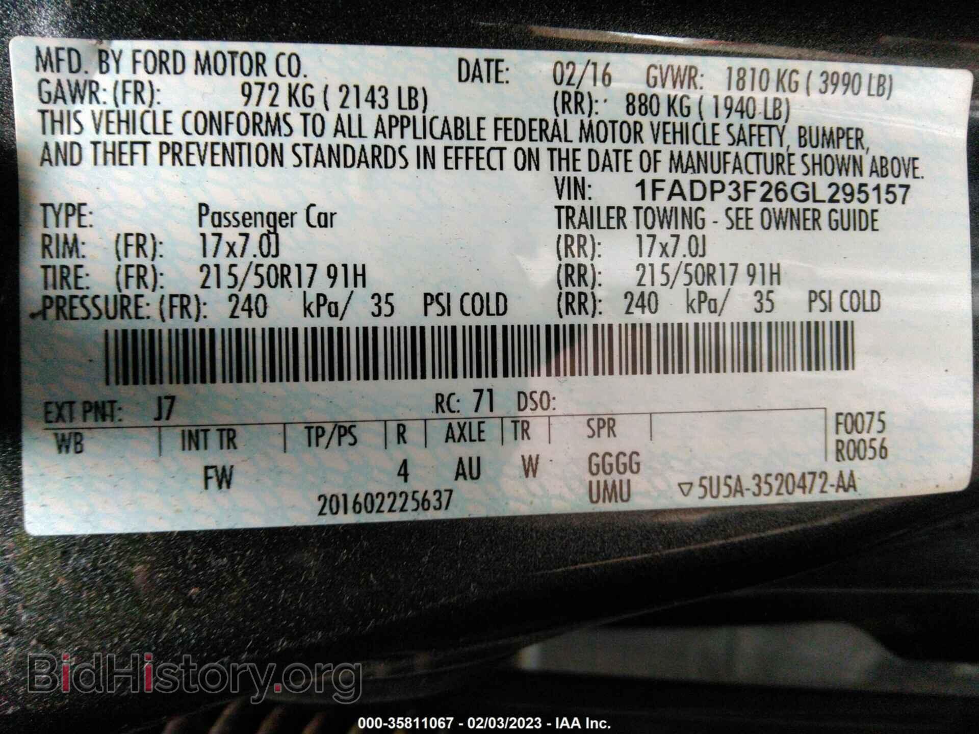 2016 FORD FOCUS - VIN: 1FADP3F26GL295157 - Фото 9