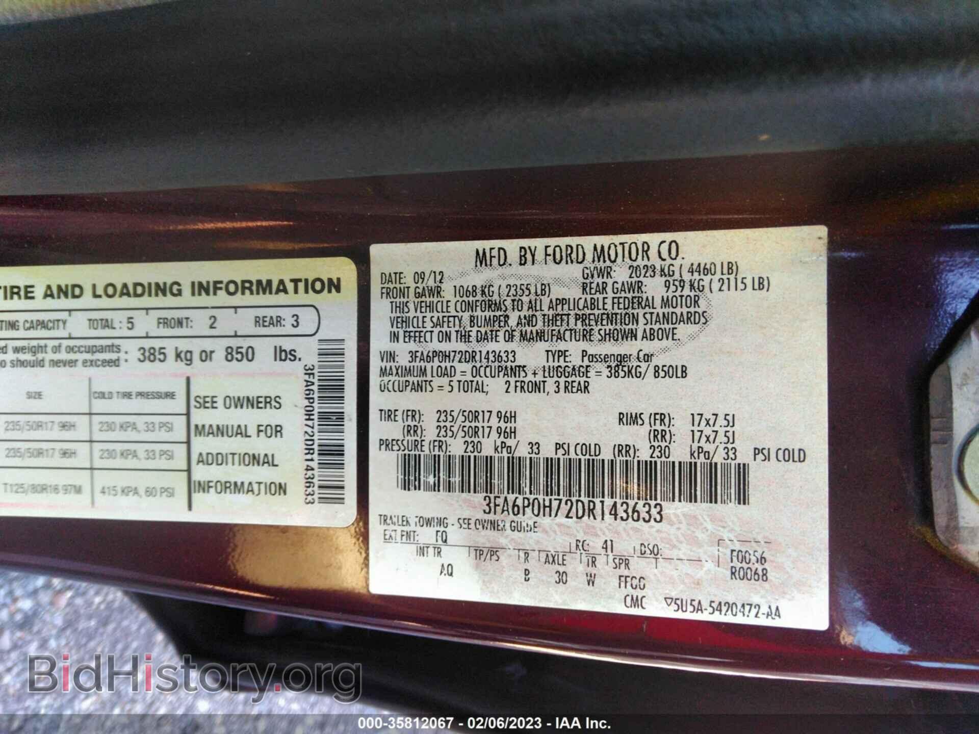 2013 FORD FUSION - VIN: 3FA6P0H72DR143633 - Фото 9