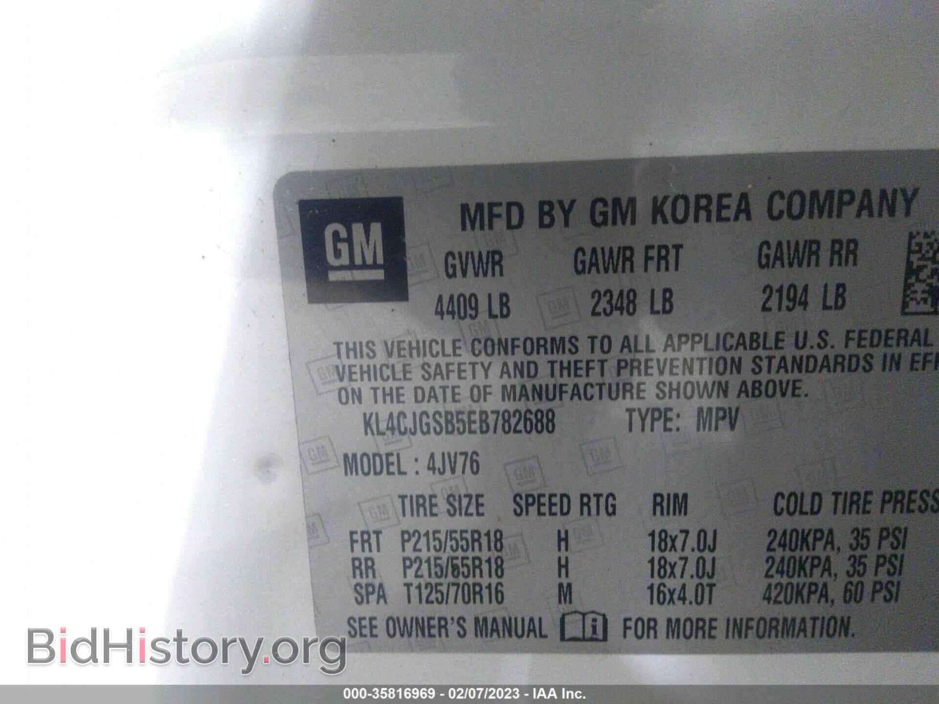 2014 BUICK ENCORE - VIN: KL4CJGSB5EB782688 - Фото 9