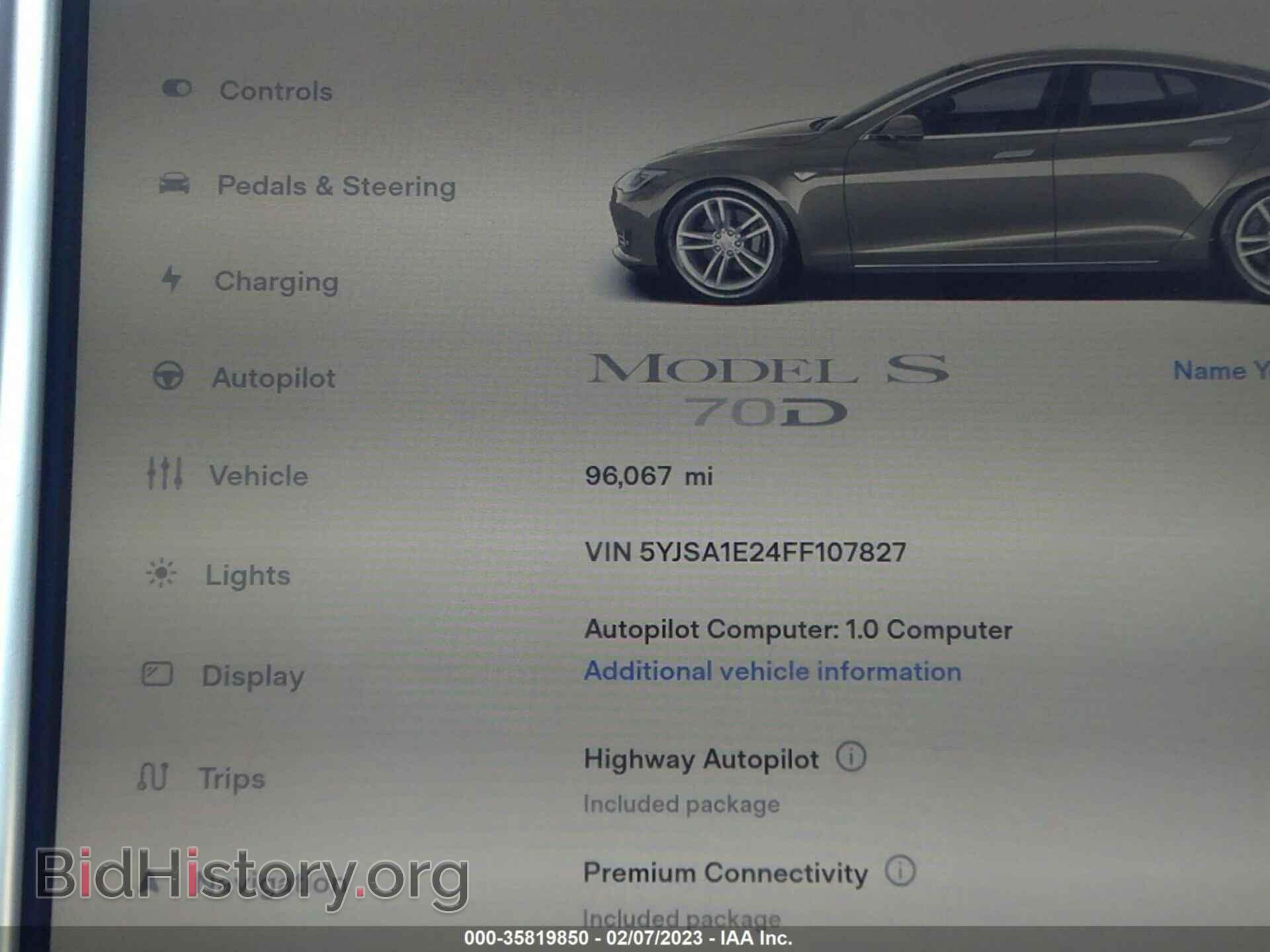 2015 TESLA MODEL S - VIN: 5YJSA1E24FF107827 - Photo 7