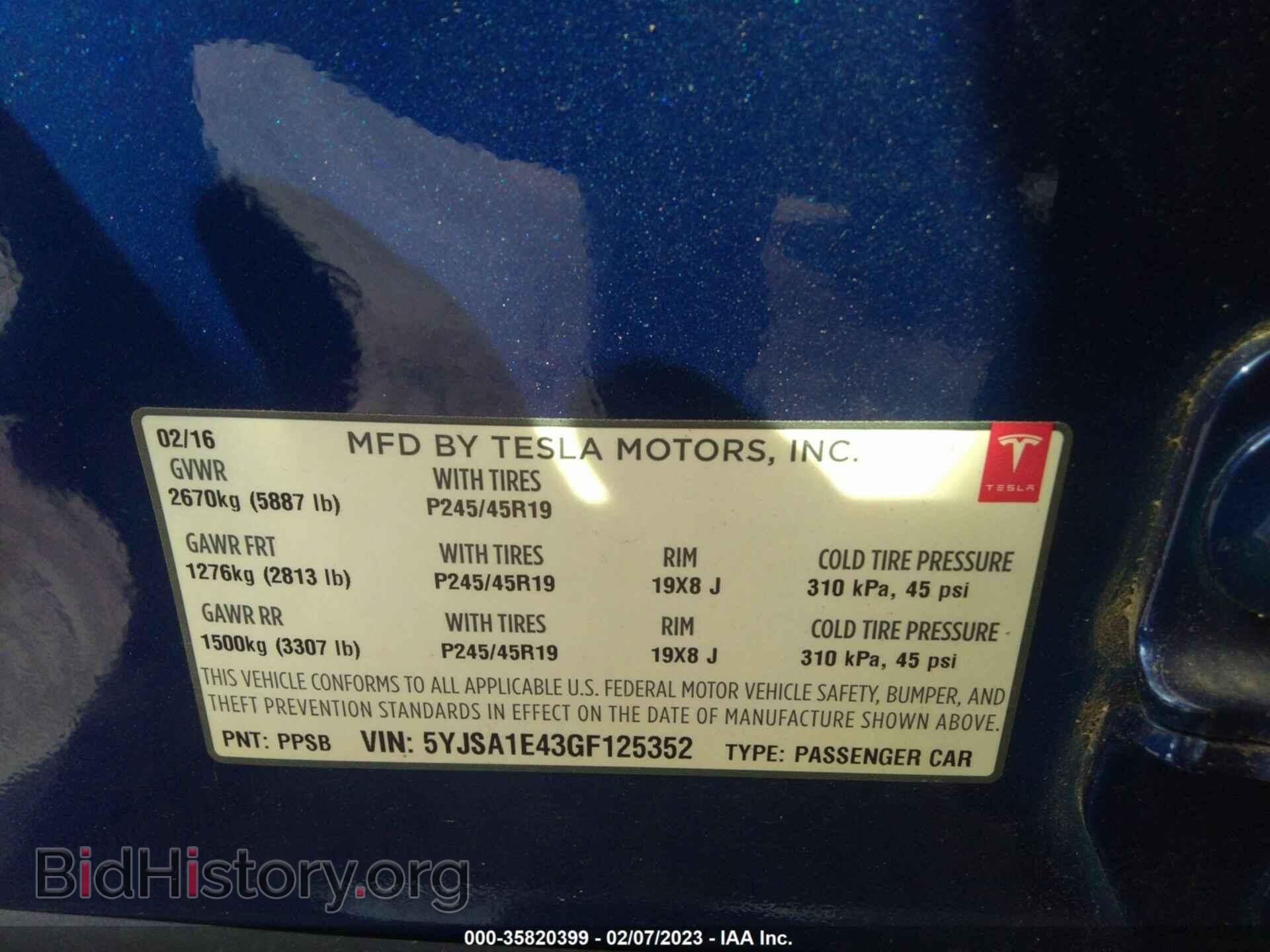 2016 TESLA MODEL S - VIN: 5YJSA1E43GF125352 - Фото 9