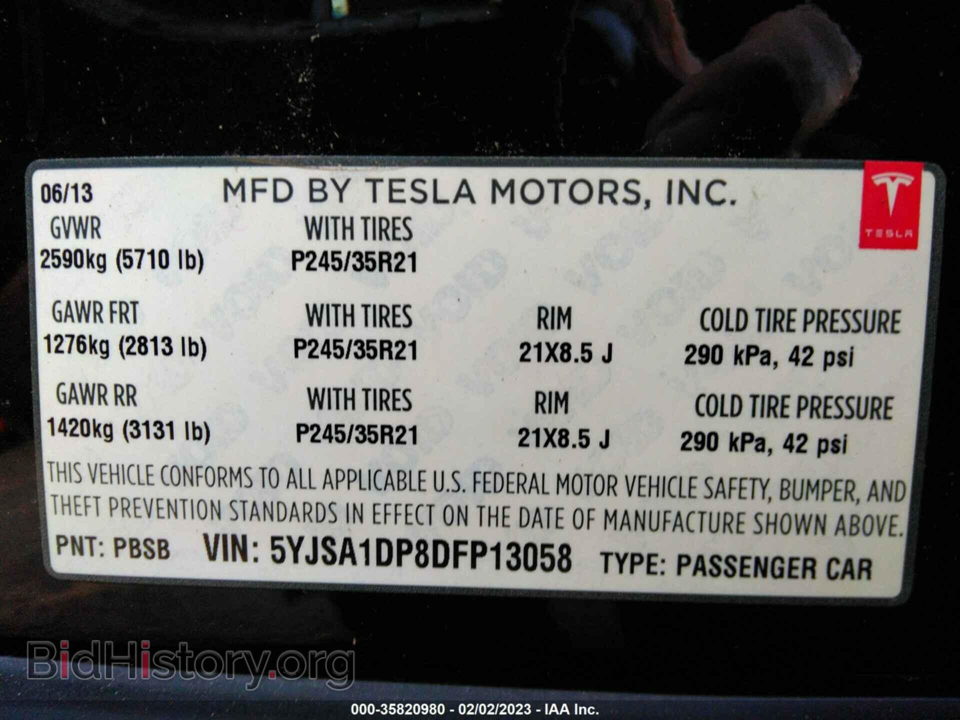 2013 TESLA MODEL S - VIN: 5YJSA1DP8DFP13058 - Photo 9