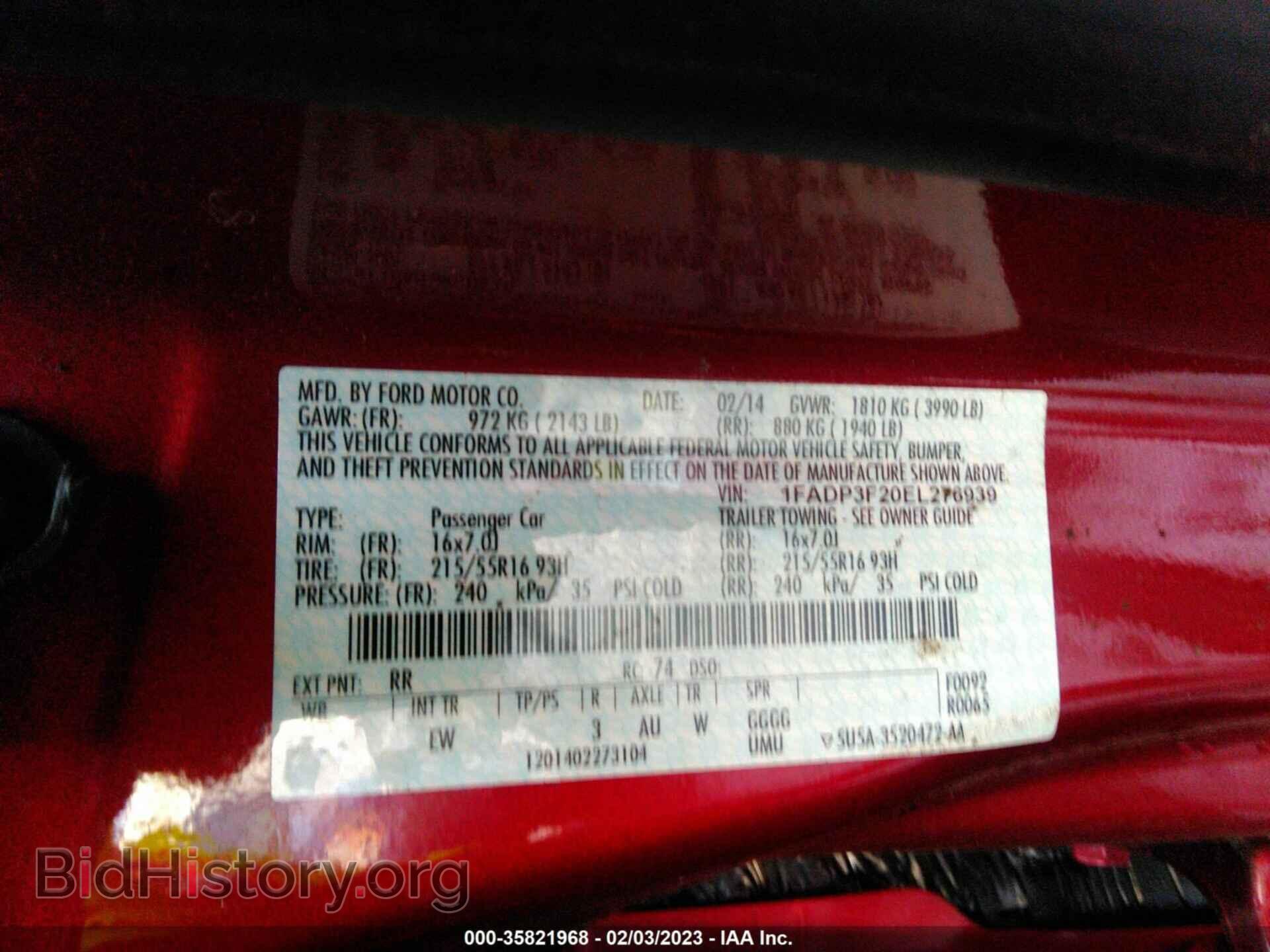 2014 FORD FOCUS - VIN: 1FADP3F20EL276939 - Фото 9