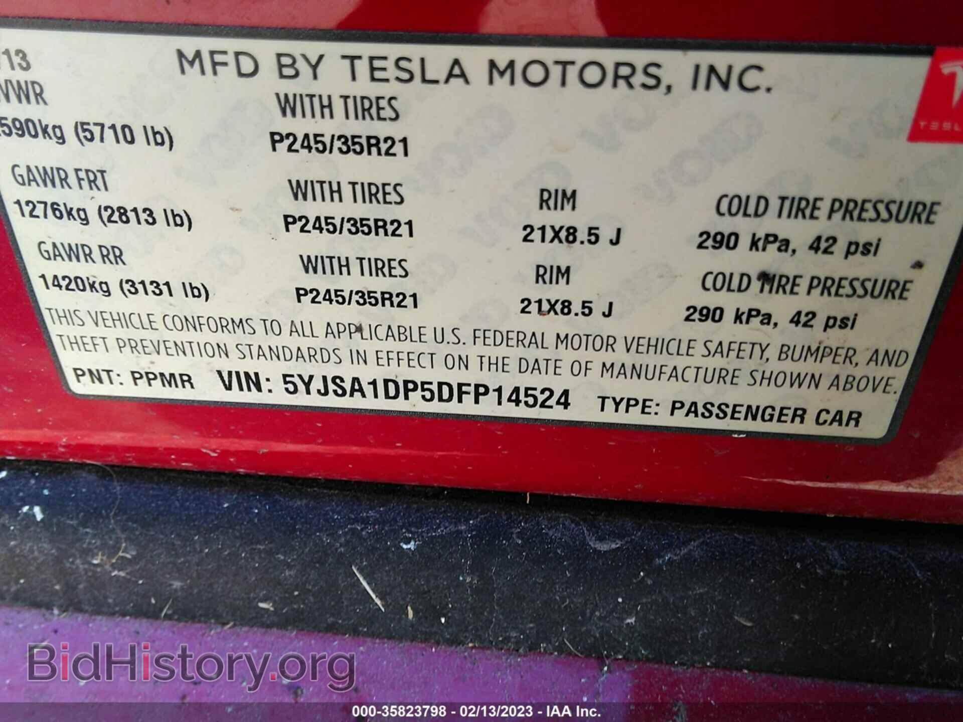 2013 TESLA MODEL S - VIN: 5YJSA1DP5DFP14524 - Photo 9