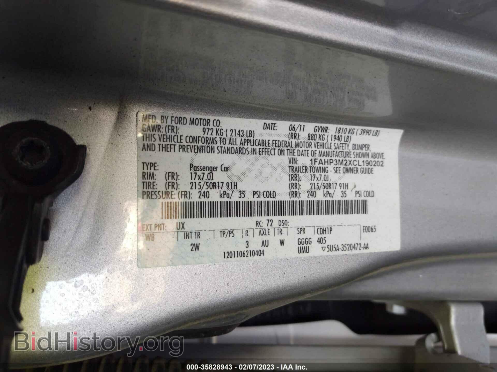 2012 FORD FOCUS - VIN: 1FAHP3M2XCL190202 - Фото 9