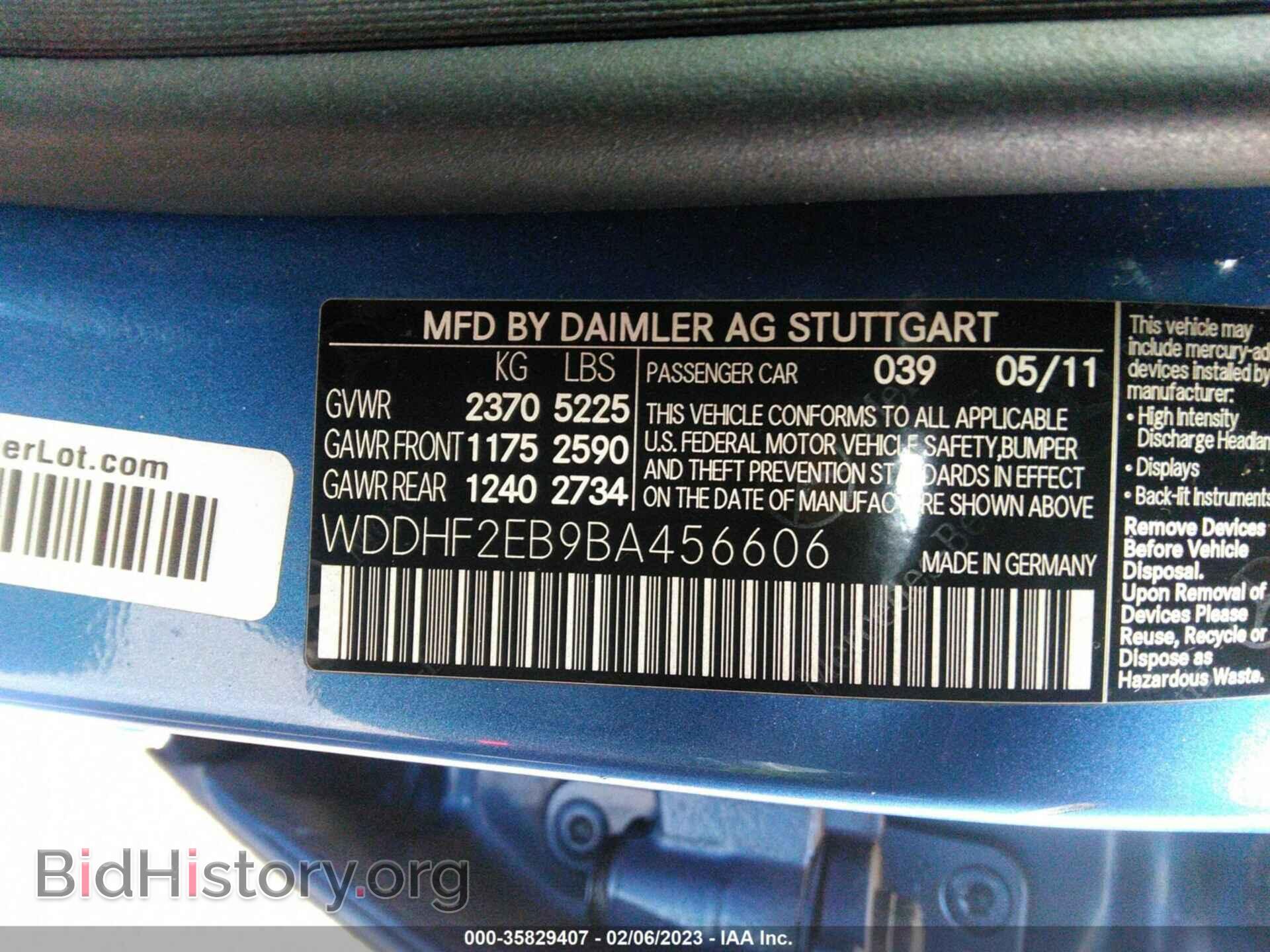 2011 MERCEDES-BENZ E-CLASS - VIN: WDDHF2EB9BA456606 - Фото 9