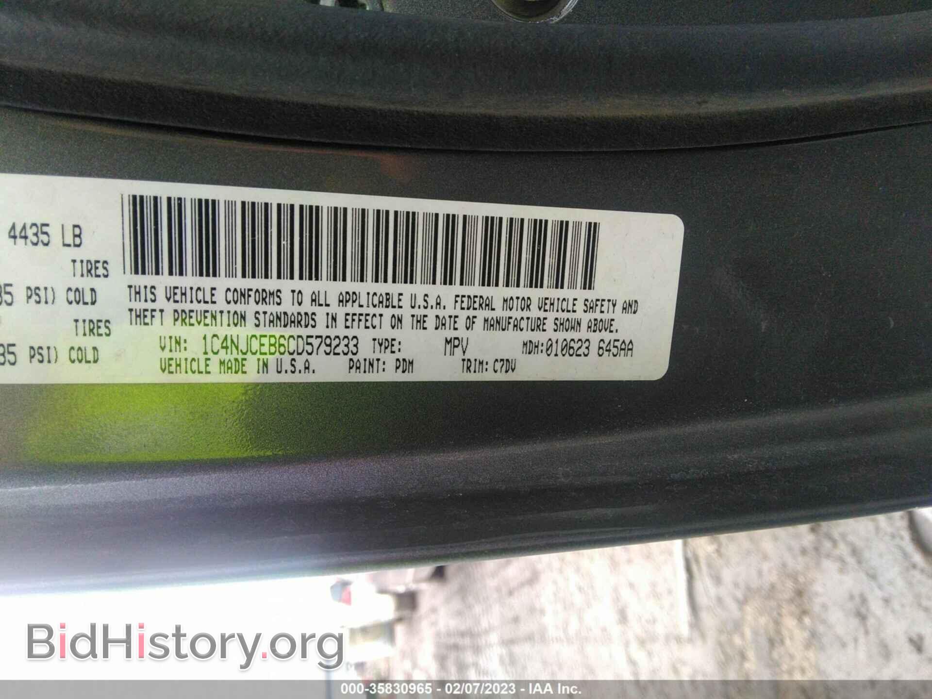 2012 JEEP COMPASS - VIN: 1C4NJCEB6CD579233 - Photo 9