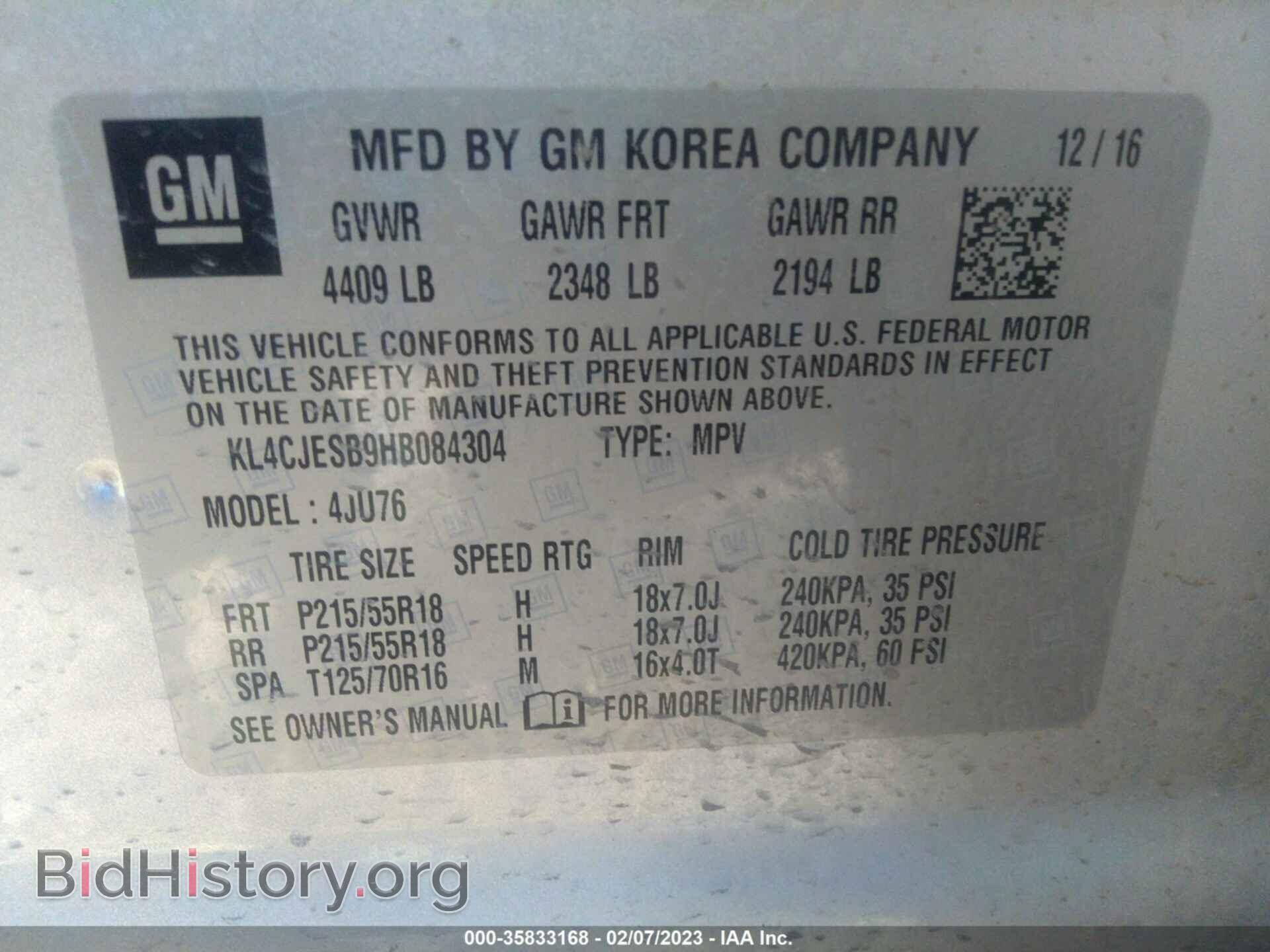 2017 BUICK ENCORE - VIN: KL4CJESB9HB084304 - Photo 9