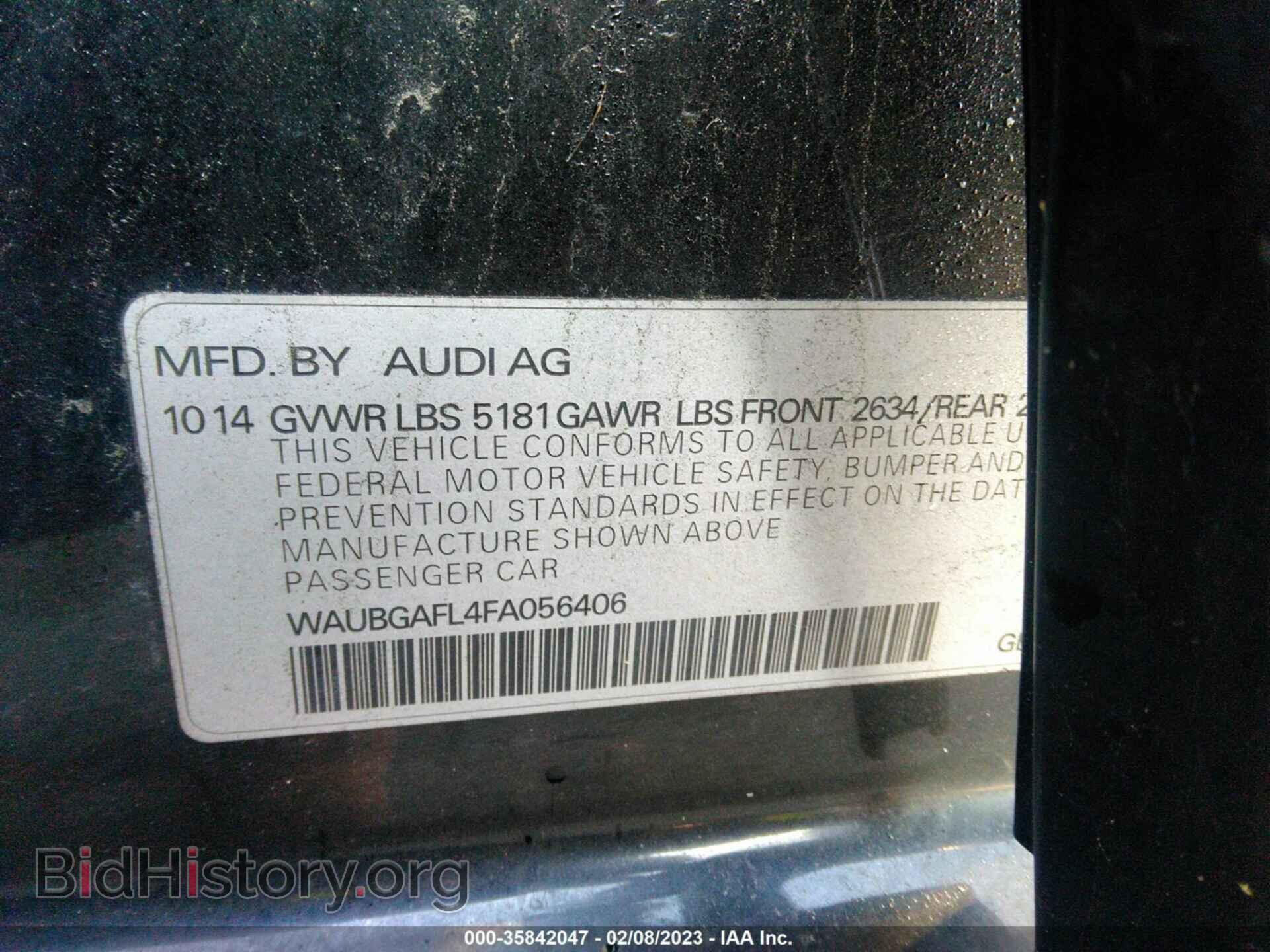 2015 AUDI S4 - VIN: WAUBGAFL4FA056406 - Фото 9