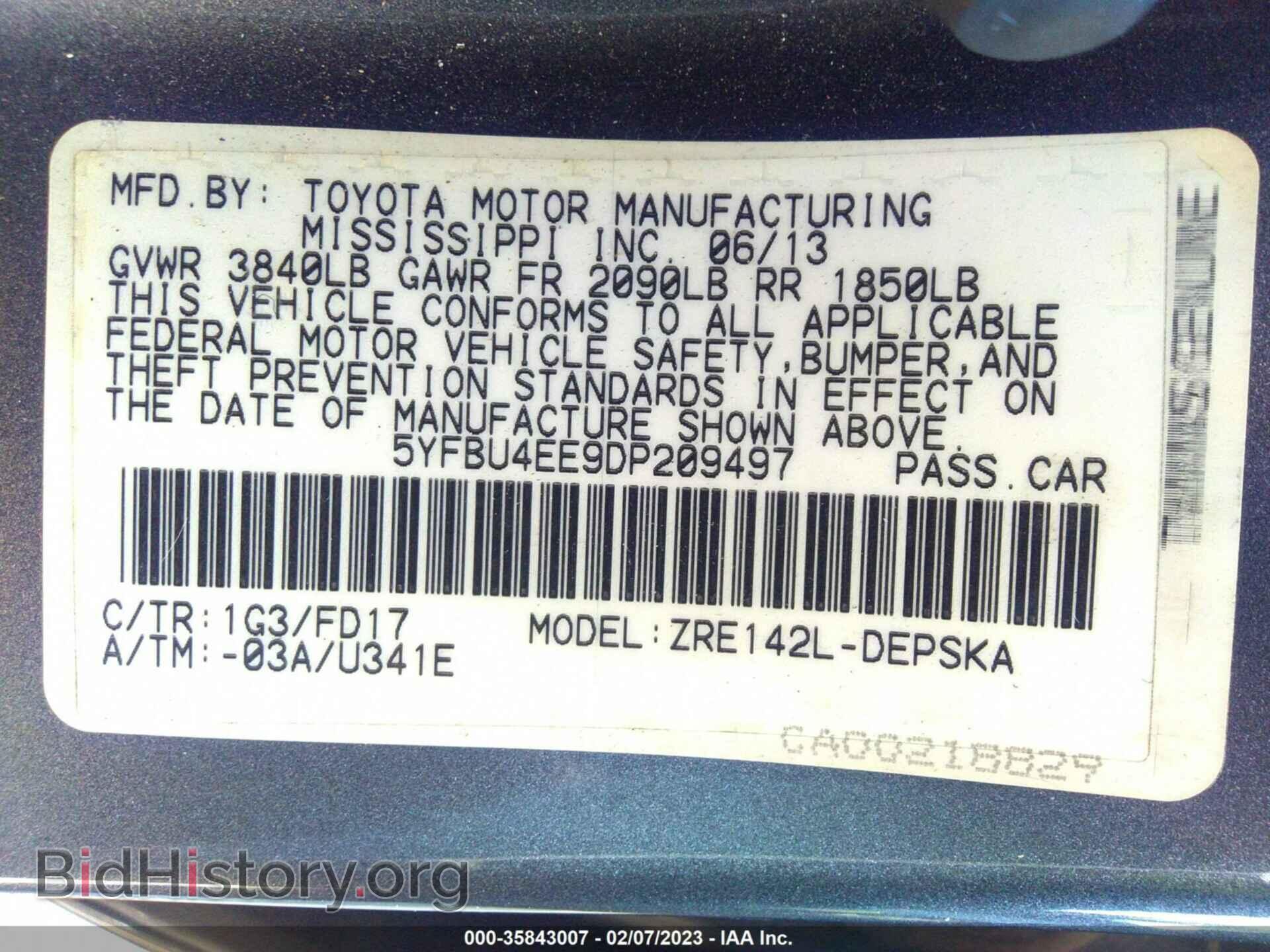2013 TOYOTA COROLLA - VIN: 5YFBU4EE9DP209497 - Фото 9