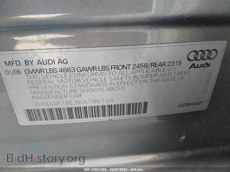2006 Audi A4 (VIN WAUAF78E36A196155) — фото 9 из 11