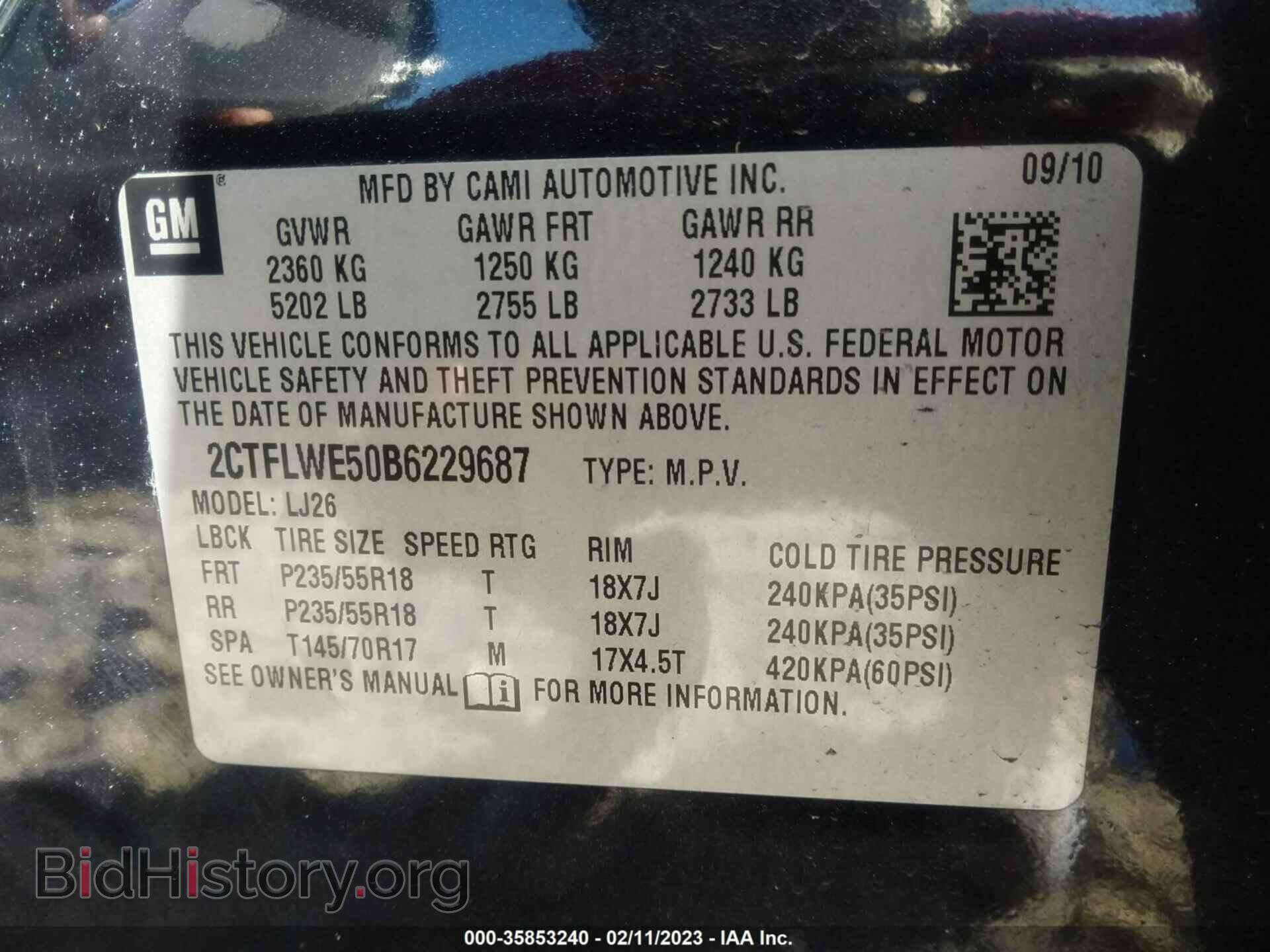 2011 GMC TERRAIN - VIN: 2CTFLWE50B6229687 - Photo 9