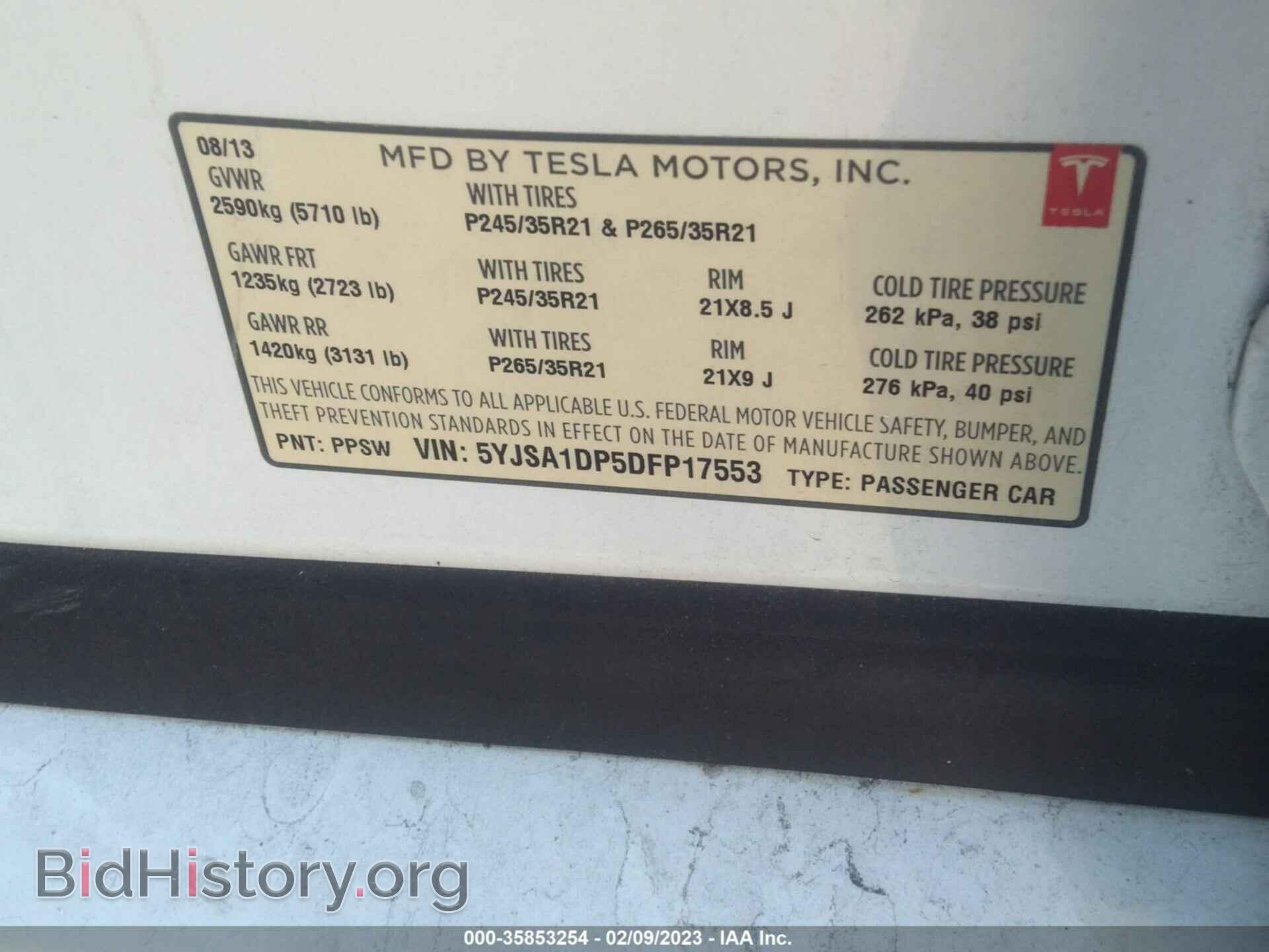 2013 TESLA MODEL S - VIN: 5YJSA1DP5DFP17553 - Photo 9