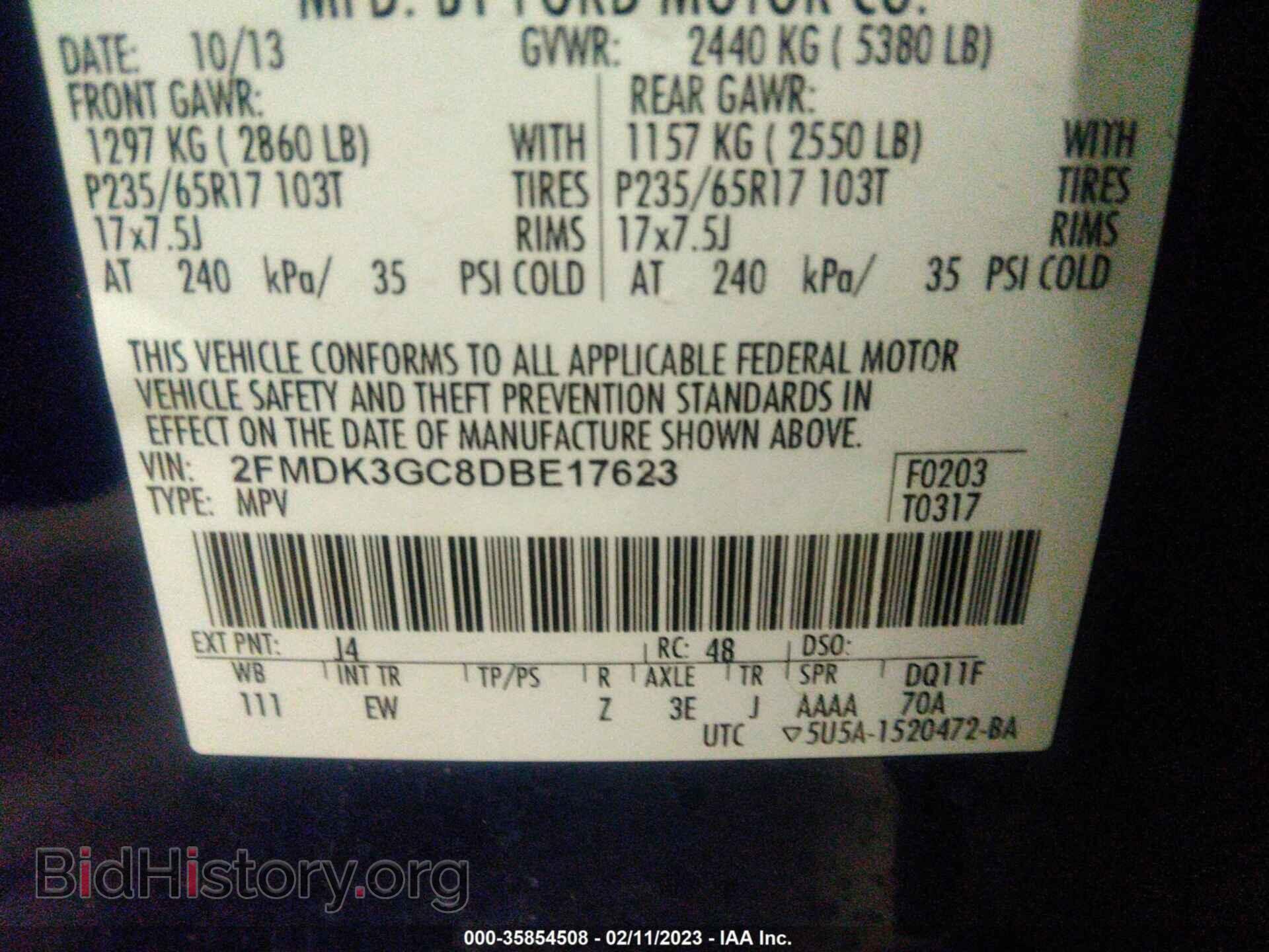 2013 FORD EDGE - VIN: 2FMDK3GC8DBE17623 - Фото 9