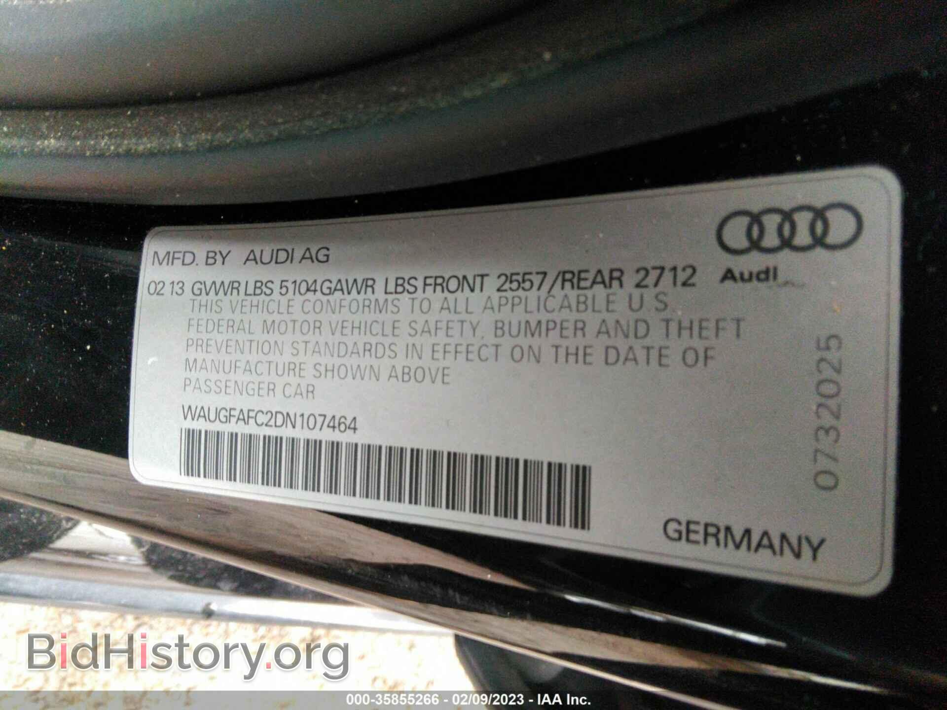 2013 AUDI A6 - VIN: WAUGFAFC2DN107464 - Фото 9