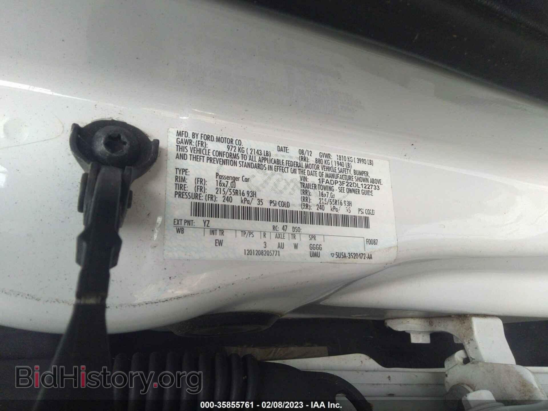 2013 FORD FOCUS - VIN: 1FADP3F22DL122733 - Фото 9