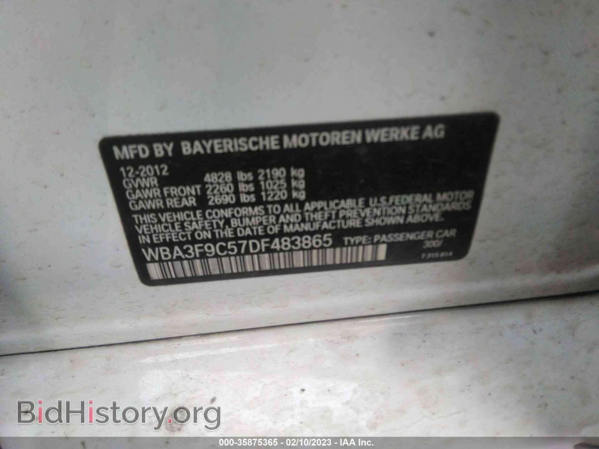2013 BMW 3 SERIES - VIN: WBA3F9C57DF483865 - Фото 9