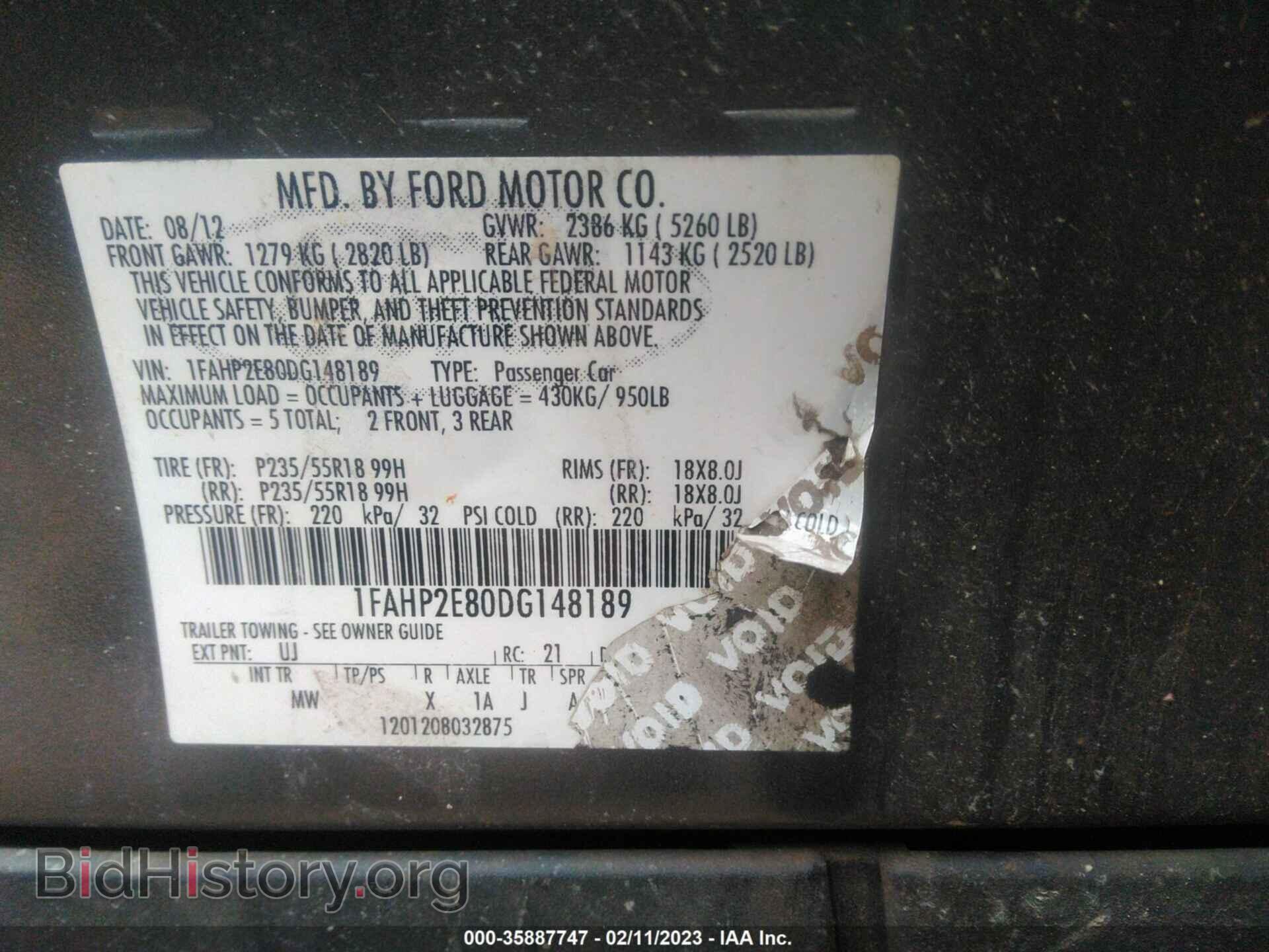 2013 FORD TAURUS - VIN: 1FAHP2E80DG148189 - Фото 9