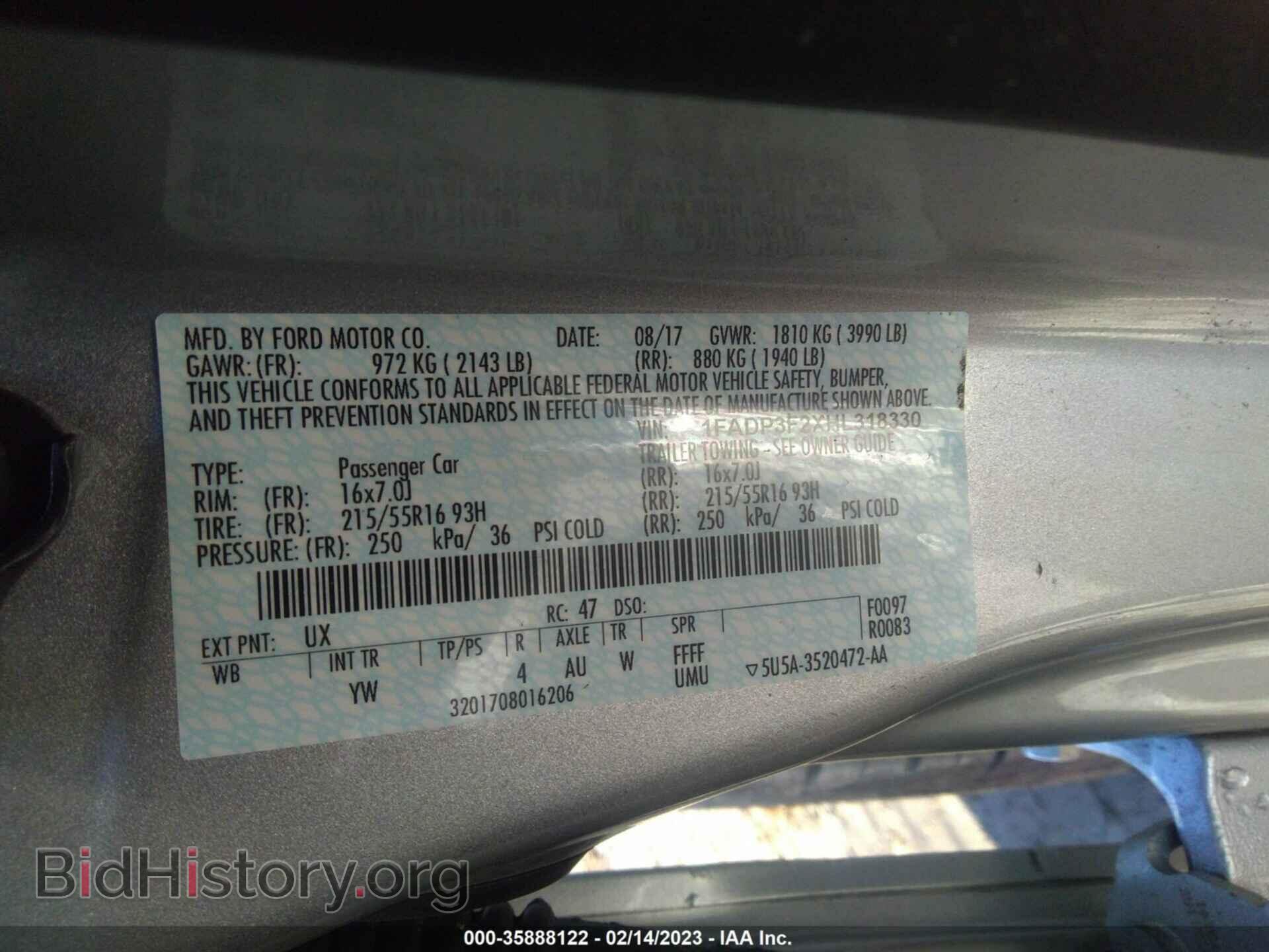 2017 FORD FOCUS - VIN: 1FADP3F2XHL318330 - Photo 9