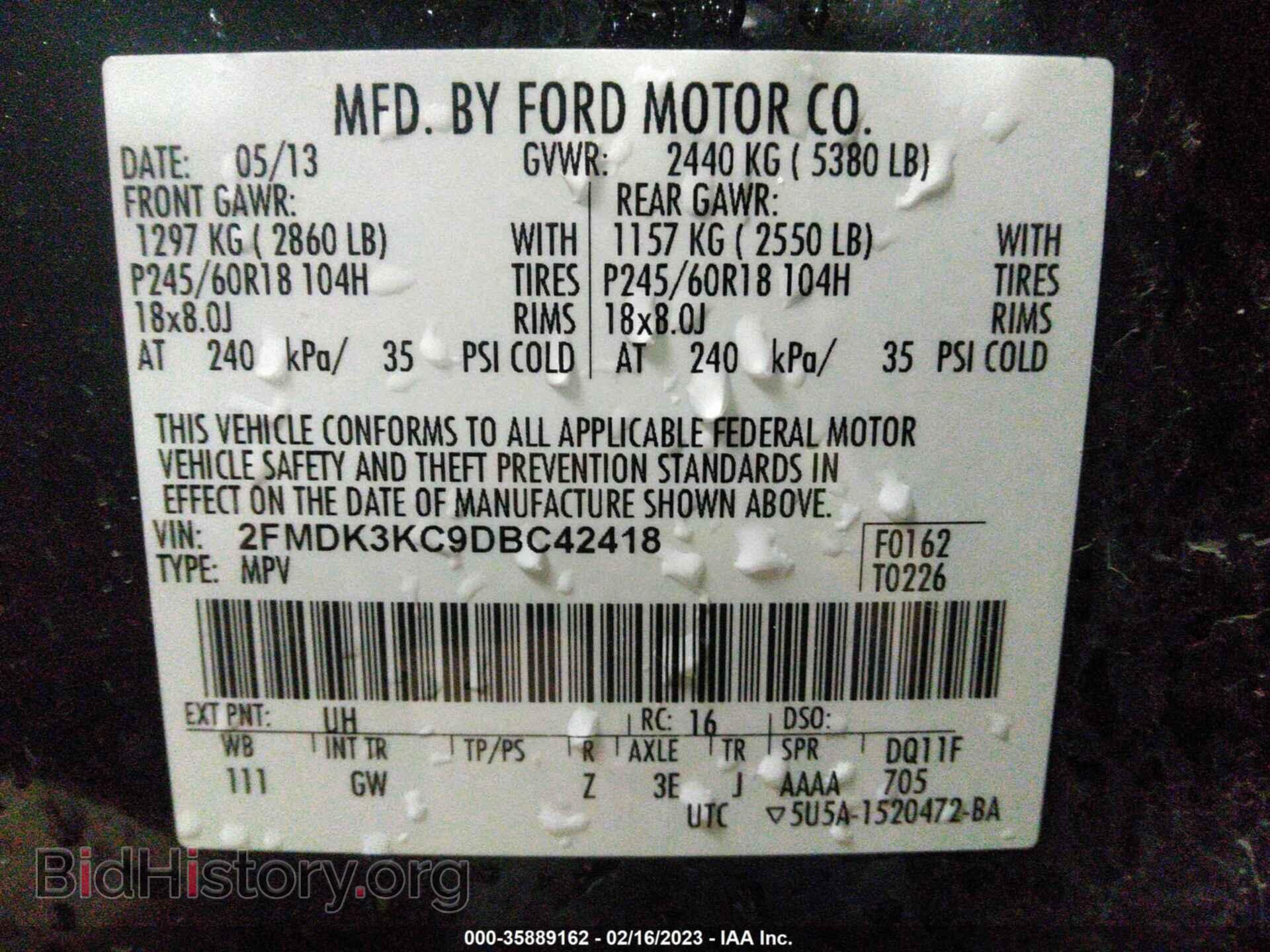 2013 FORD EDGE - VIN: 2FMDK3KC9DBC42418 - Photo 9